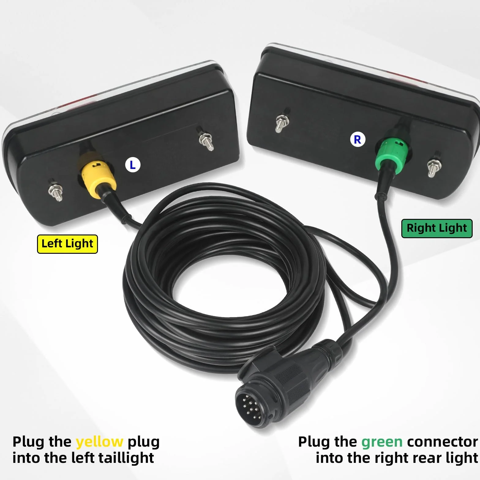 Kit luci posteriori per rimorchio 12V 24V impermeabili con catarifrangente fendinebbia presa 13 pin cavo 5 conduttori 5,5 m Certificazione E