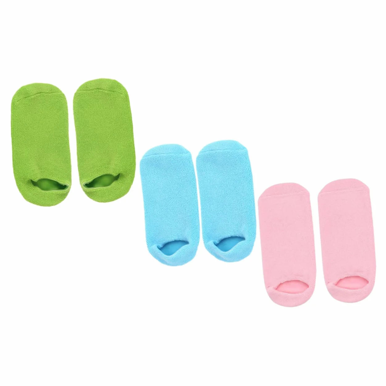 Calze Idratanti per Piedi 3 Paia Taglia Unica in Cotone | Antiscivolo Gel, Riutilizzabili e Confortevoli, per Spa e Hot Wax Therapy