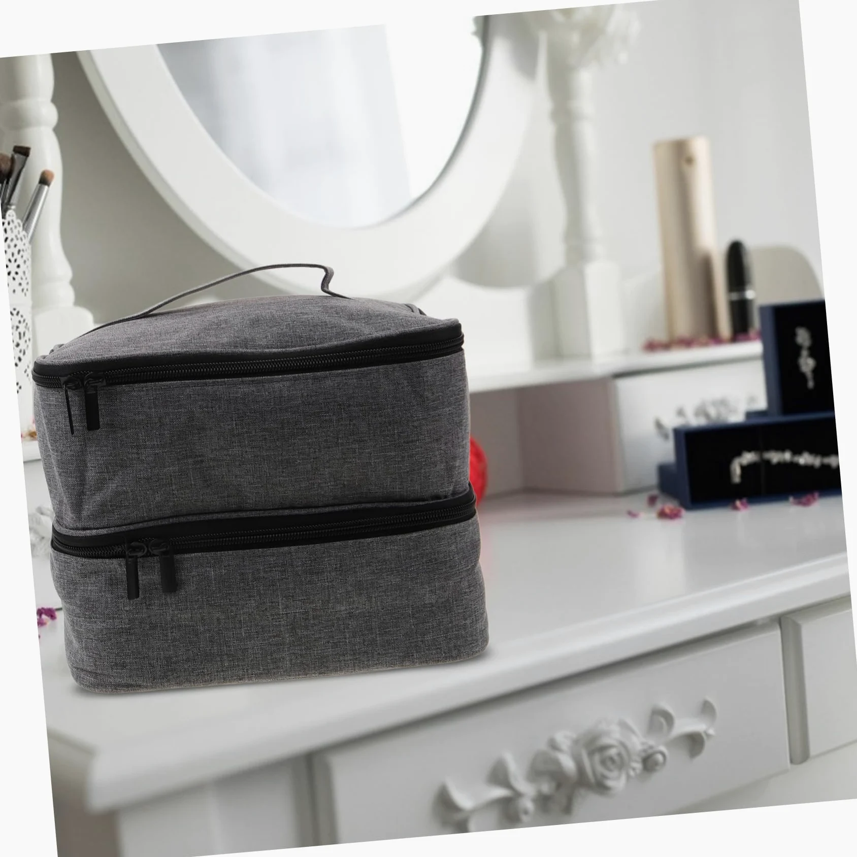 Ipetboom Borsa Organizer per Smalti e Boccette di Olio Essenziale, Doppio Strato, Grande Capienza, per Viaggio e Trucchi