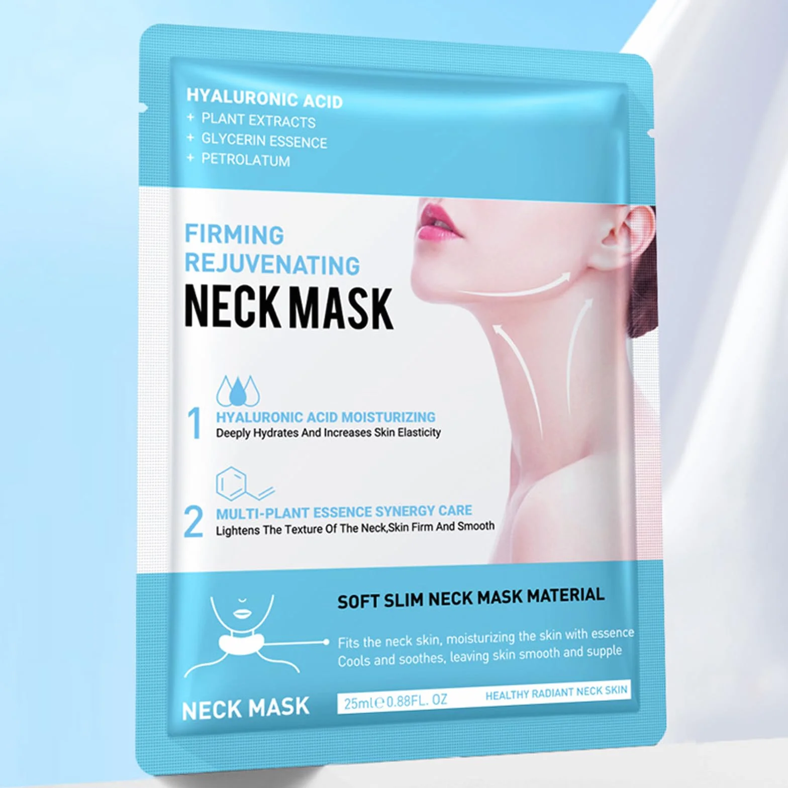 10PC Maschera per il Collo 25g, Essenza Rassodante per il Collo e Décolleté Lifting, Idratante, Anti-invecchiamento, Antirughe, jingshuang-19