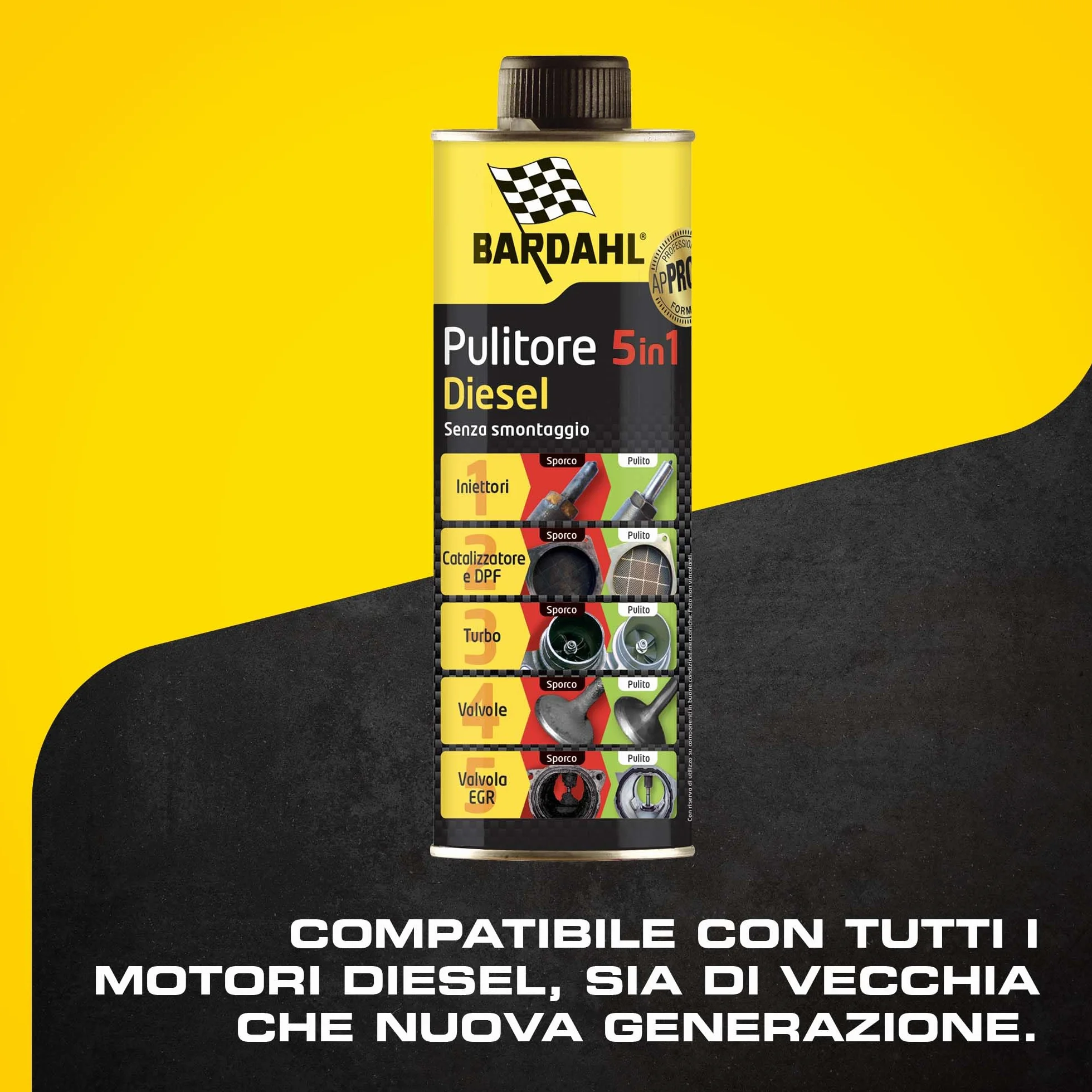 Bardahl Pulitore 5 in 1 Diesel Additivo Multifunzionale per Motori a Gasolio 500 ml