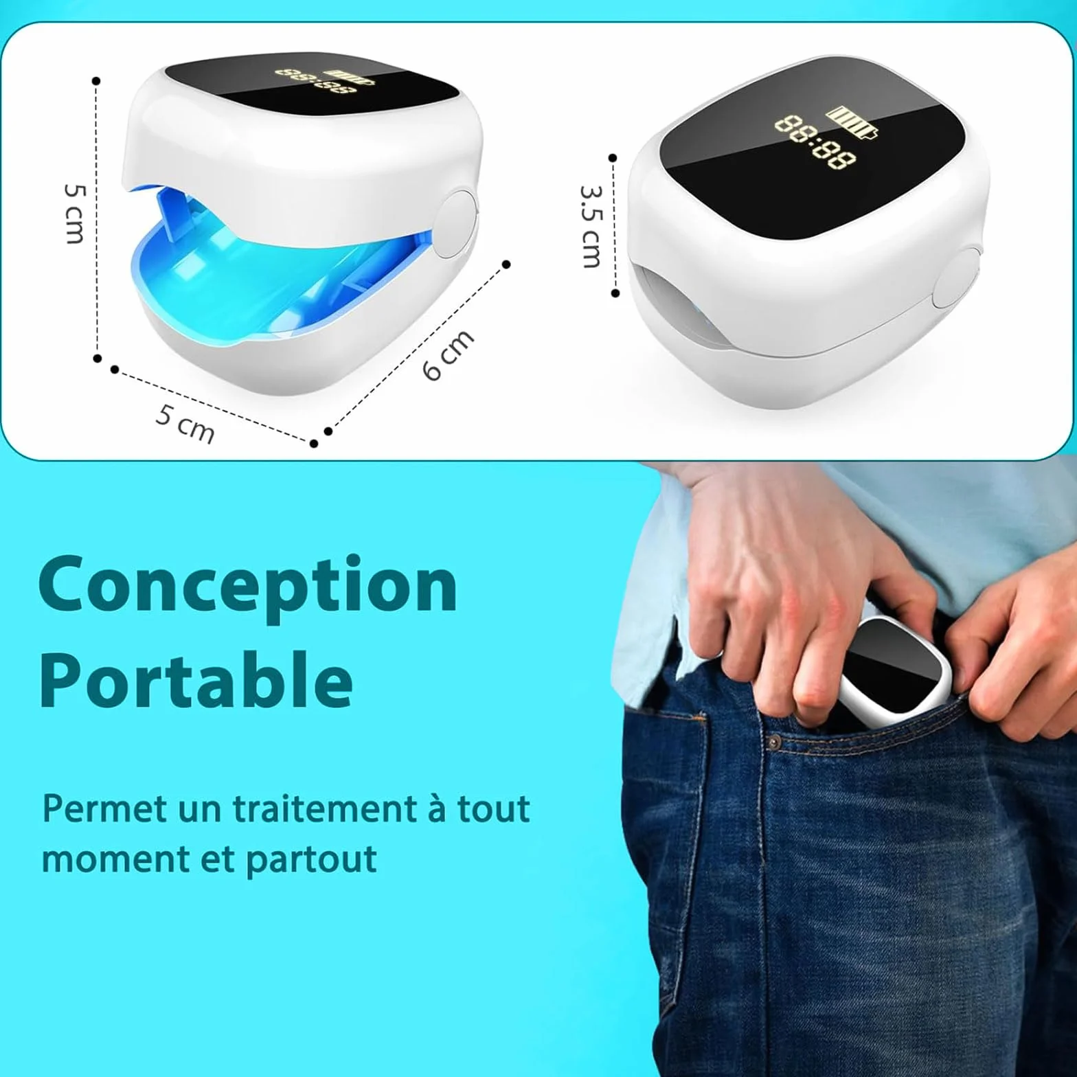 Dispositivo Anti Micosi Unghie Piedi, Dispositivo Laser per Micosi Unghie Dei, Laser Trattamento fungo chiodo, Micosi Unghie dei Piedi Pulizia e Riparazione Unghie Effettive per Micosi (Color 2)