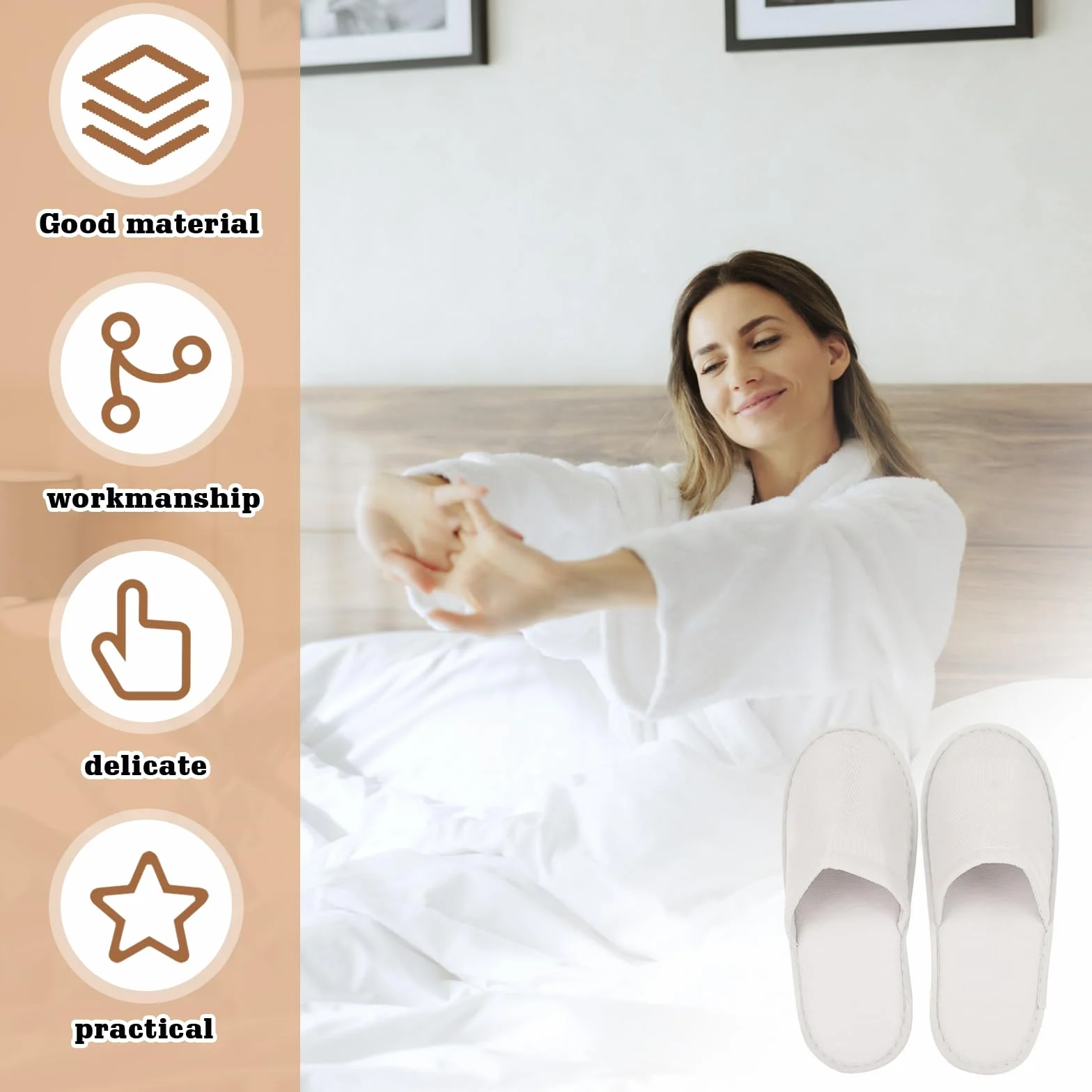 Pantofole usa e getta in spugna bianco X-Large 4mm per hotel