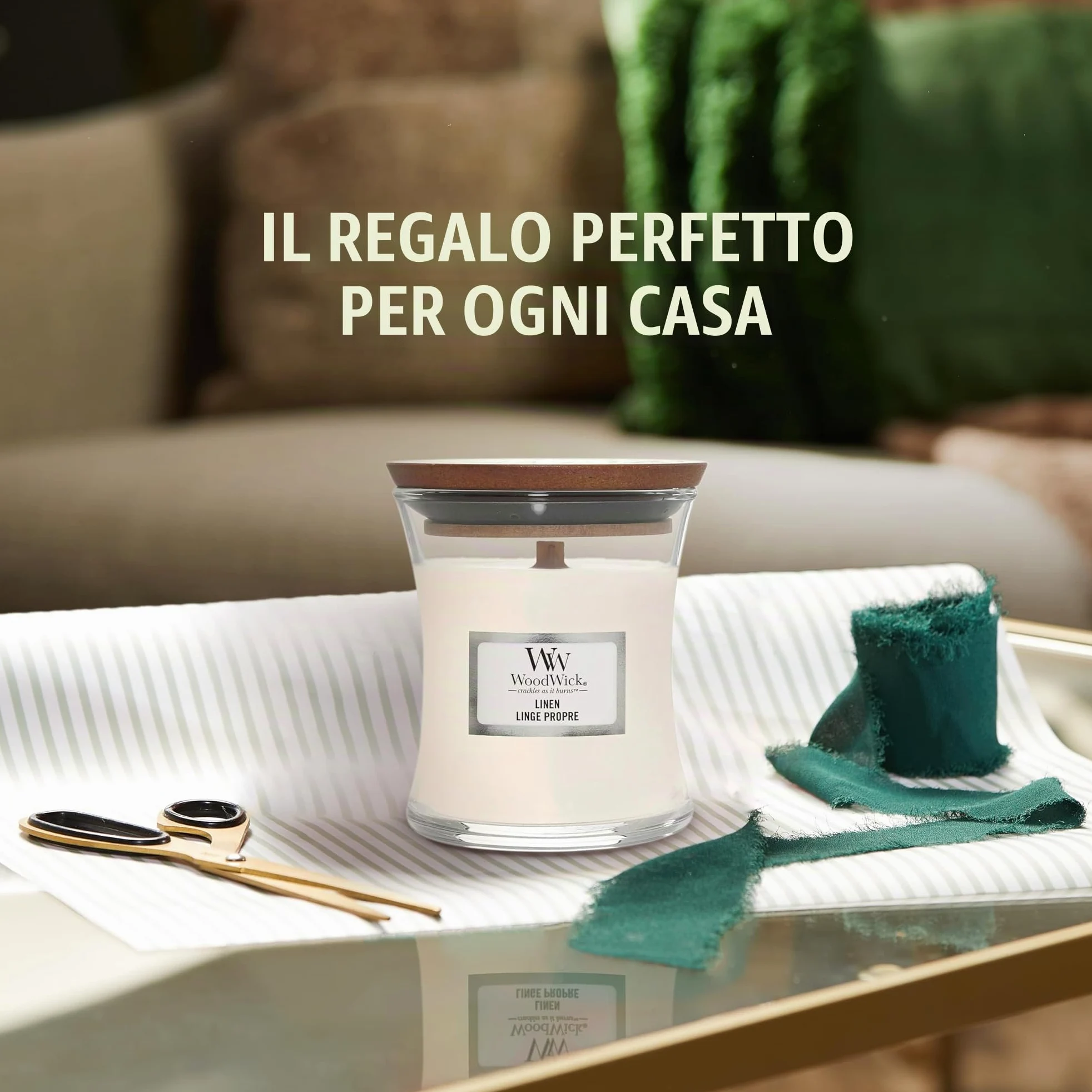 WoodWick Candela profumata Hourglass media con stoppino crepitante | Vaniglia e sale marino | Durata della fragranza: fino a 20 ore (Confezione da 2)