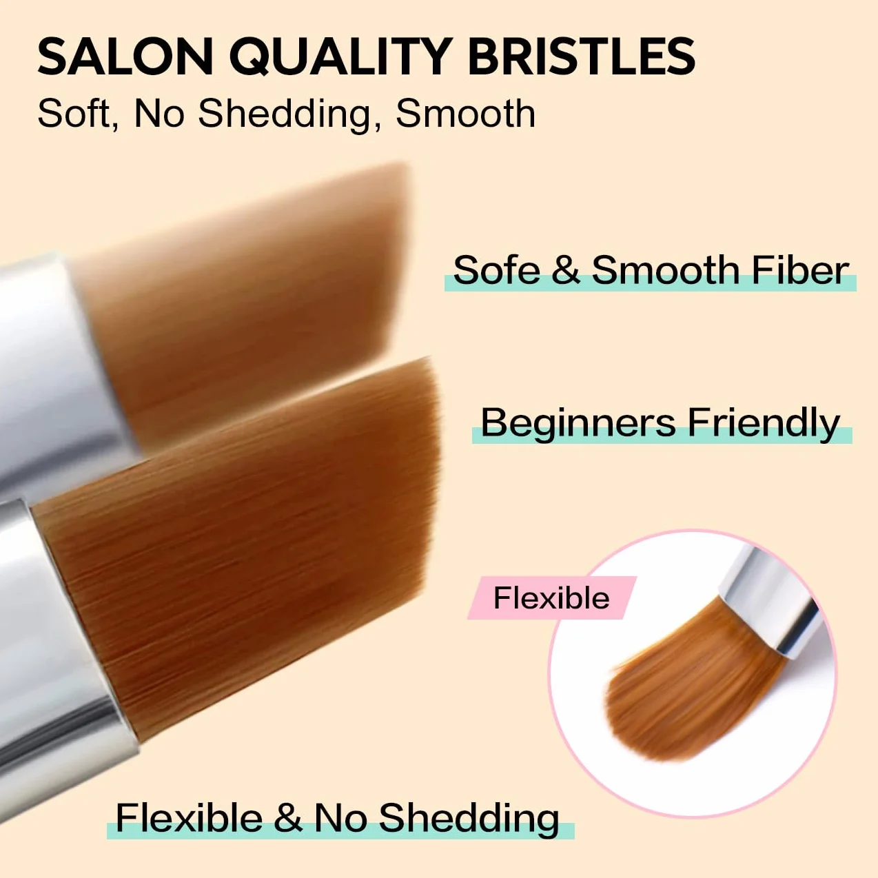 AIMEILI 6 Pezzi Pennelli per Unghie Set Per UV Gel Liner Pittura Pennello Acrigel Pennello Decorazioni Unghie Penne Dotter per Nail Art DIY Attrezzi