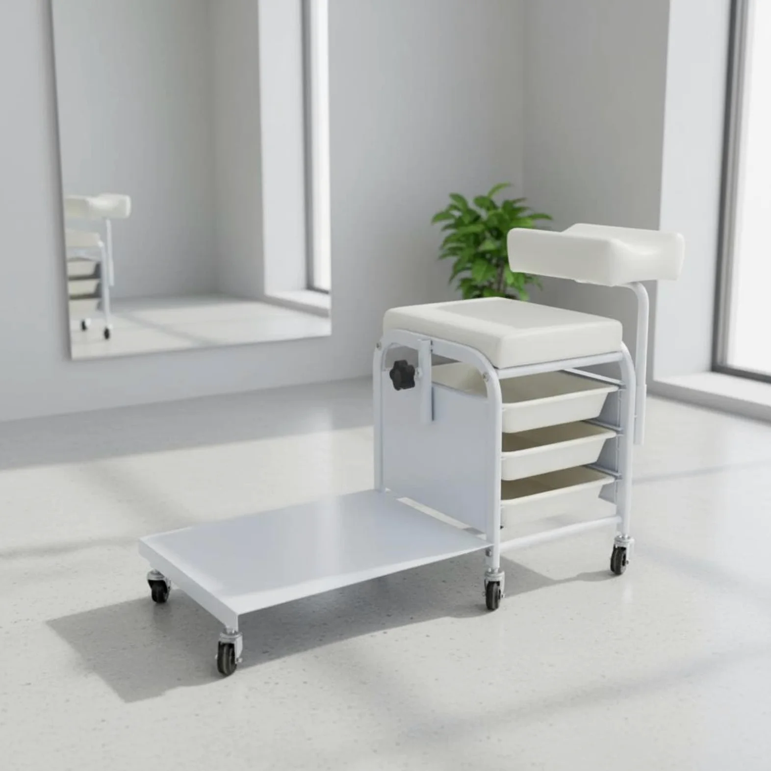 Carrello per Salone di Bellezza Carrello Estetico Trolley Manicure Carrello Unghie Carrello Ciglia con Struttura Salvaspazio Accesso Comodo Ruote a