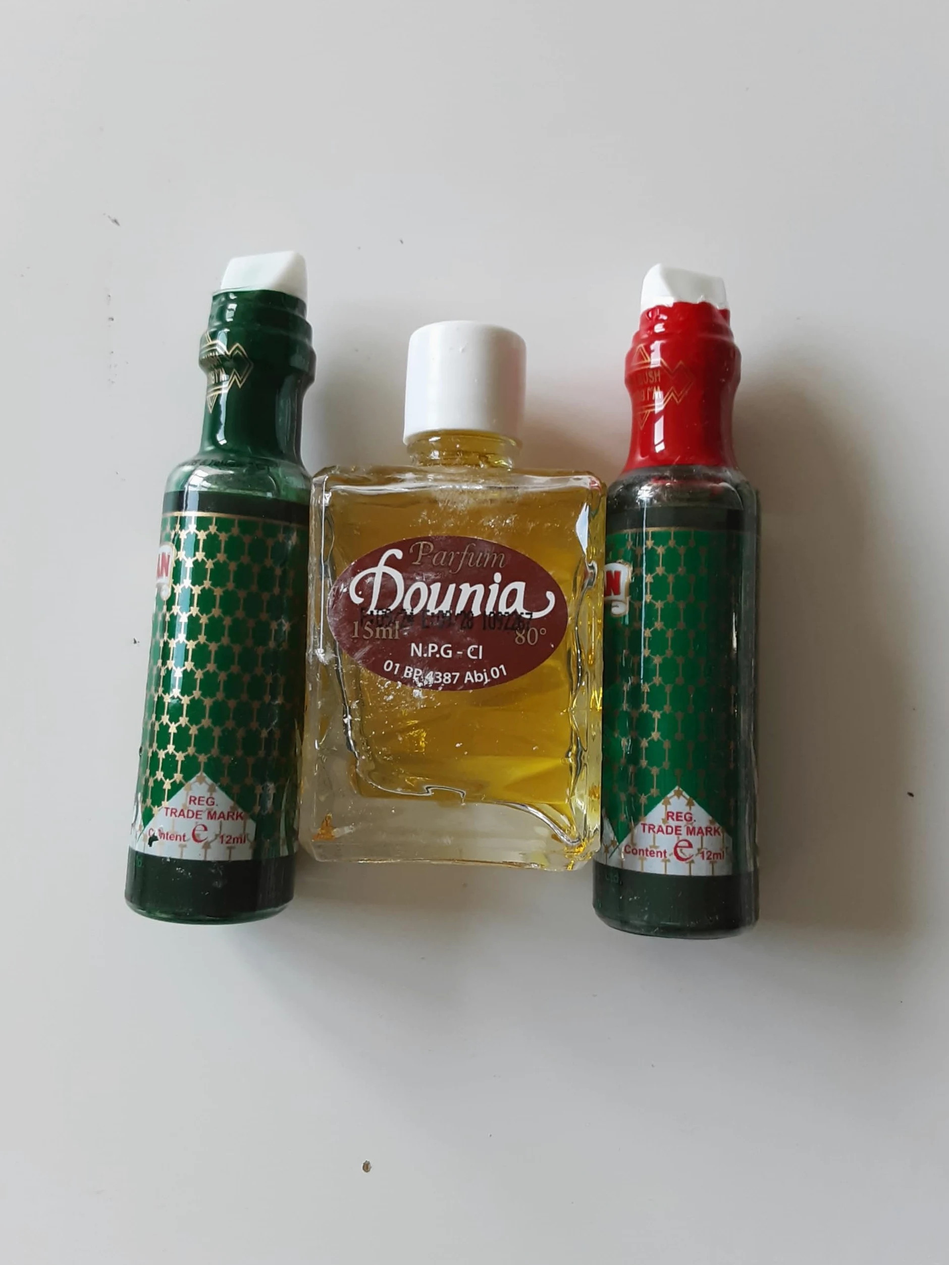 OBBBeauté Duo Profumo Spirituale Bint El Sudan Verde e Rosso 12 ml + 12 ml con Profumo Spirituale Dounia 14 ml, Unisex