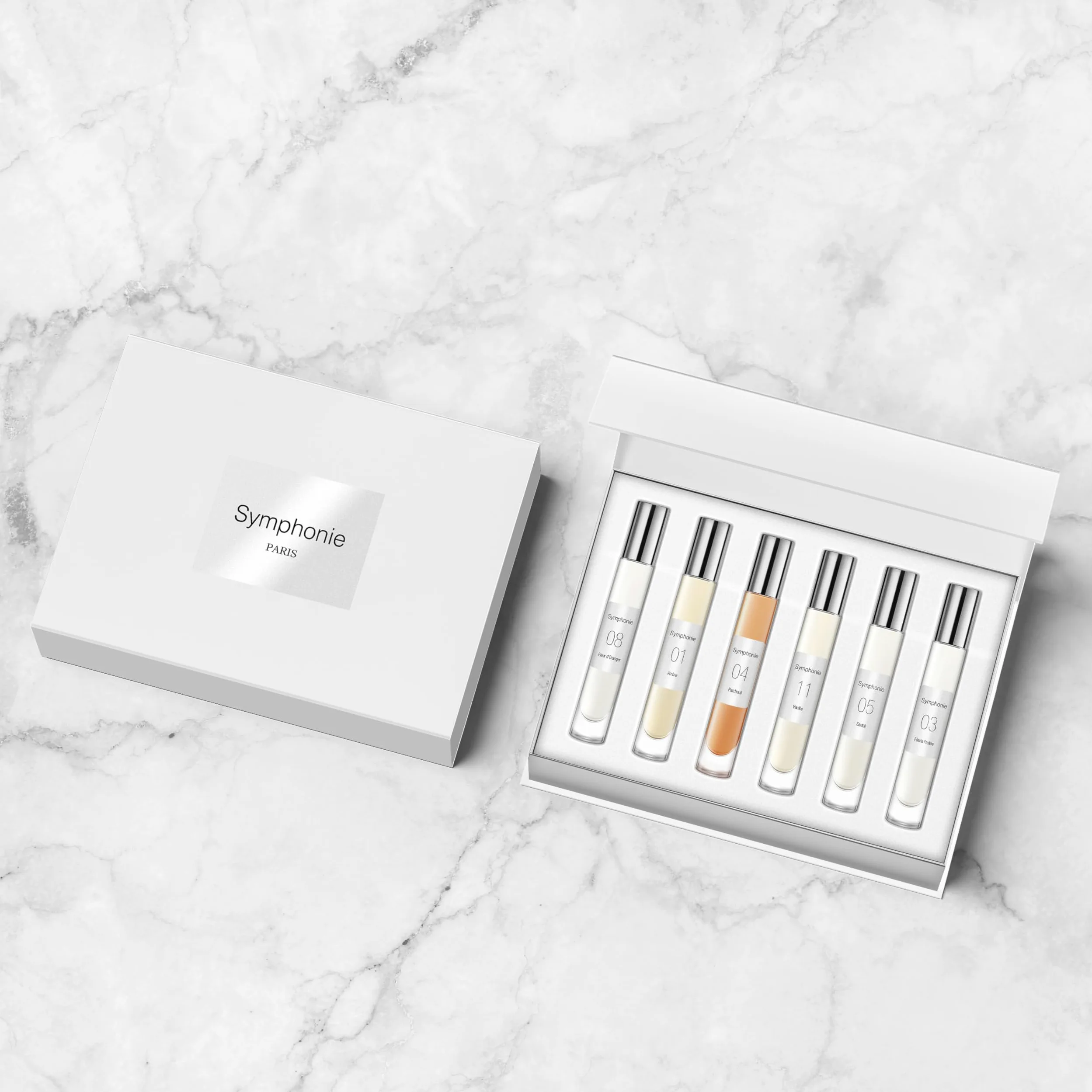 SYMPHONIE - Cofanetto 6 vaporizzatori Eau de Parfum • Profumi Donna • Idea Regalo Festa della Mamma • Collezione EVAFLORPARIS • 10 ml