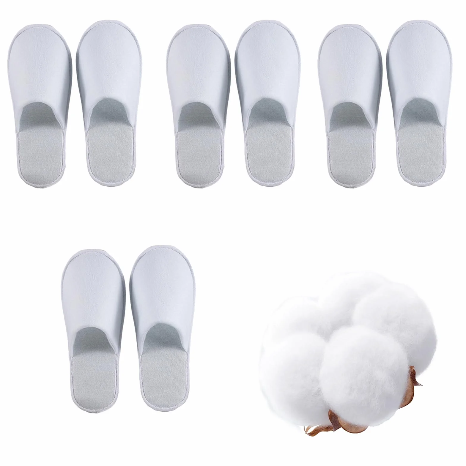 Pantofole SPAHotel Monouso, Ciabatte Ospiti, Pantofole Casa Confortevoli, 4 Paia, Bianco