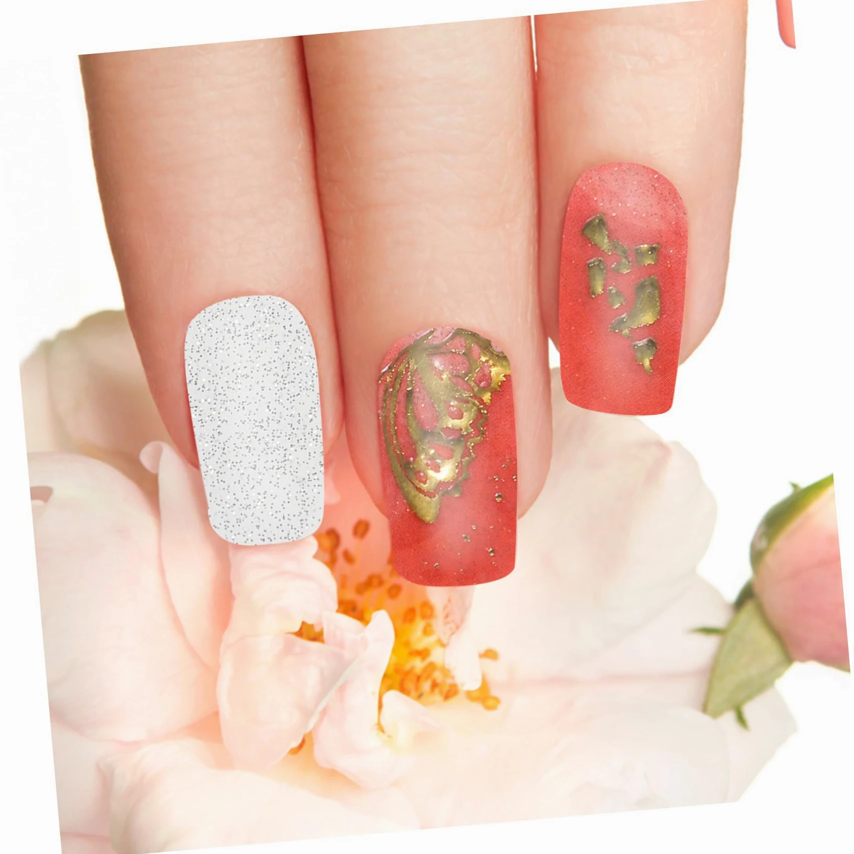 4 Set Adesivi per Unghie per Decorazione Manicure Stickers Autoadesivi per Nail Art per Feste e Speciali Personalizzabili e Facili Applicare