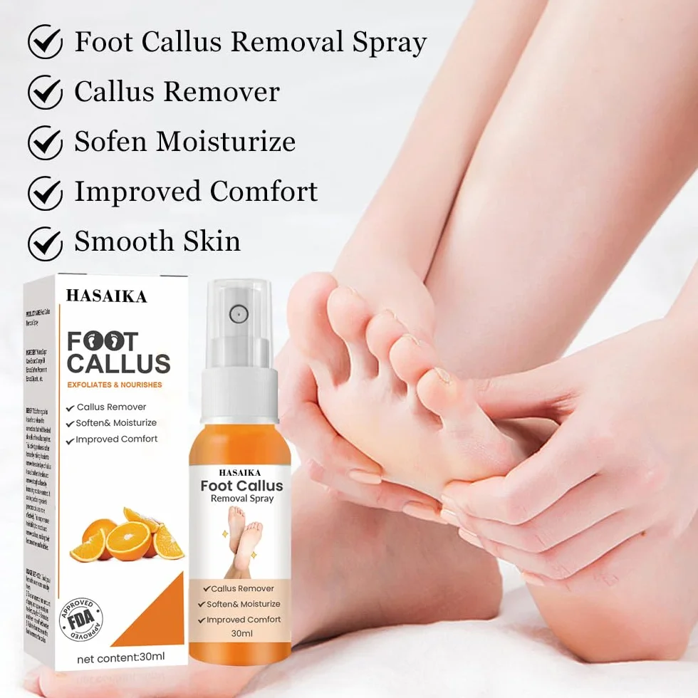 Spray per la Rimozione del Callo del Piede, Spray per il Peeling del Piede, Spray per Rimuovere i Calli dei Piedi,per Talloni Ruvidi e Screpolati, Pelle Secca e Calli