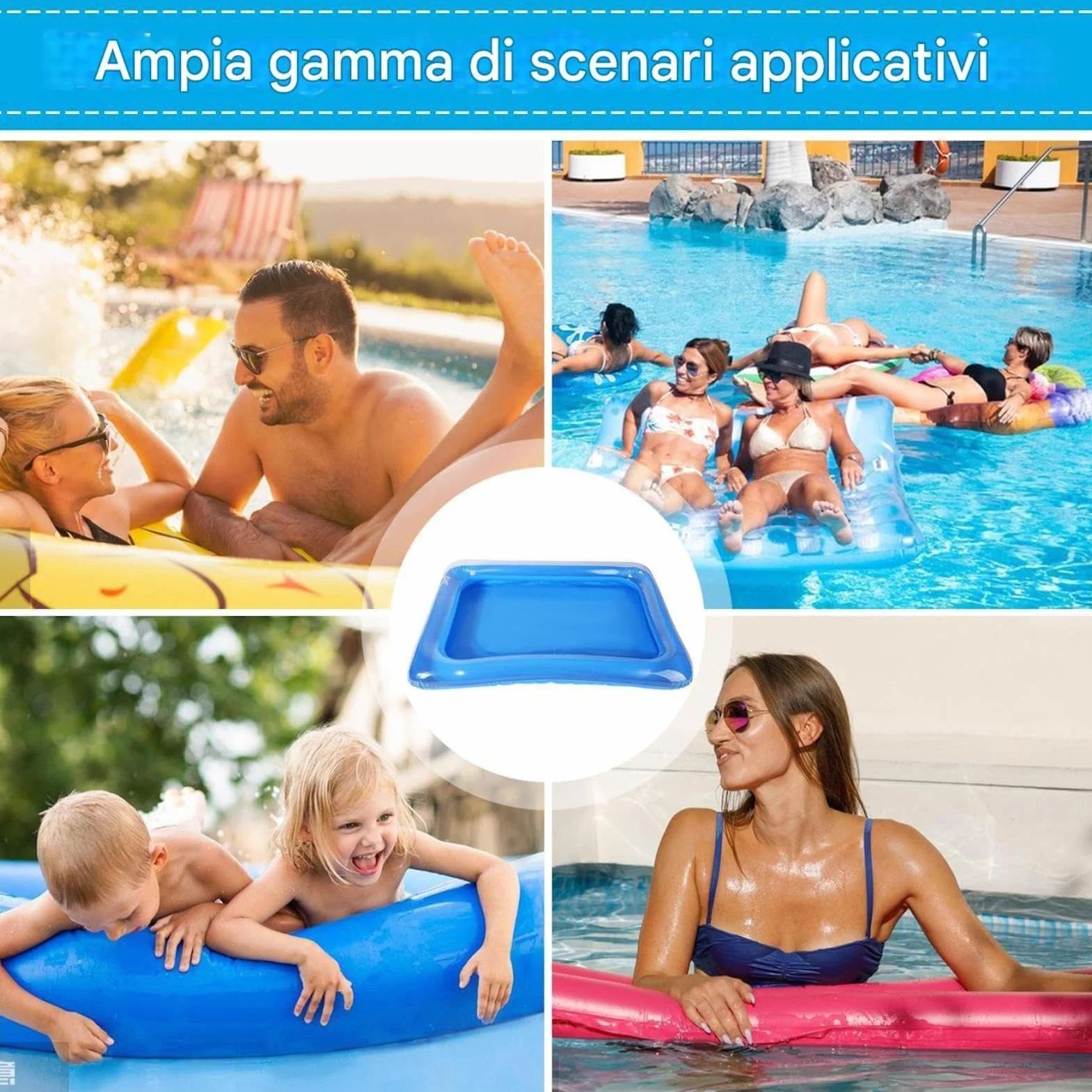 Pediluvio Da Piscina Per Scala – Vasca Per Il Risciacquo Dei Piedi Gonfiabile | Lavabo Per Piscina | Vassoio Pulito Spa | Tappetino Portatile In PVC Da 23,62 X 17,72 Pollici 60 X 45 Cm Per Bambini