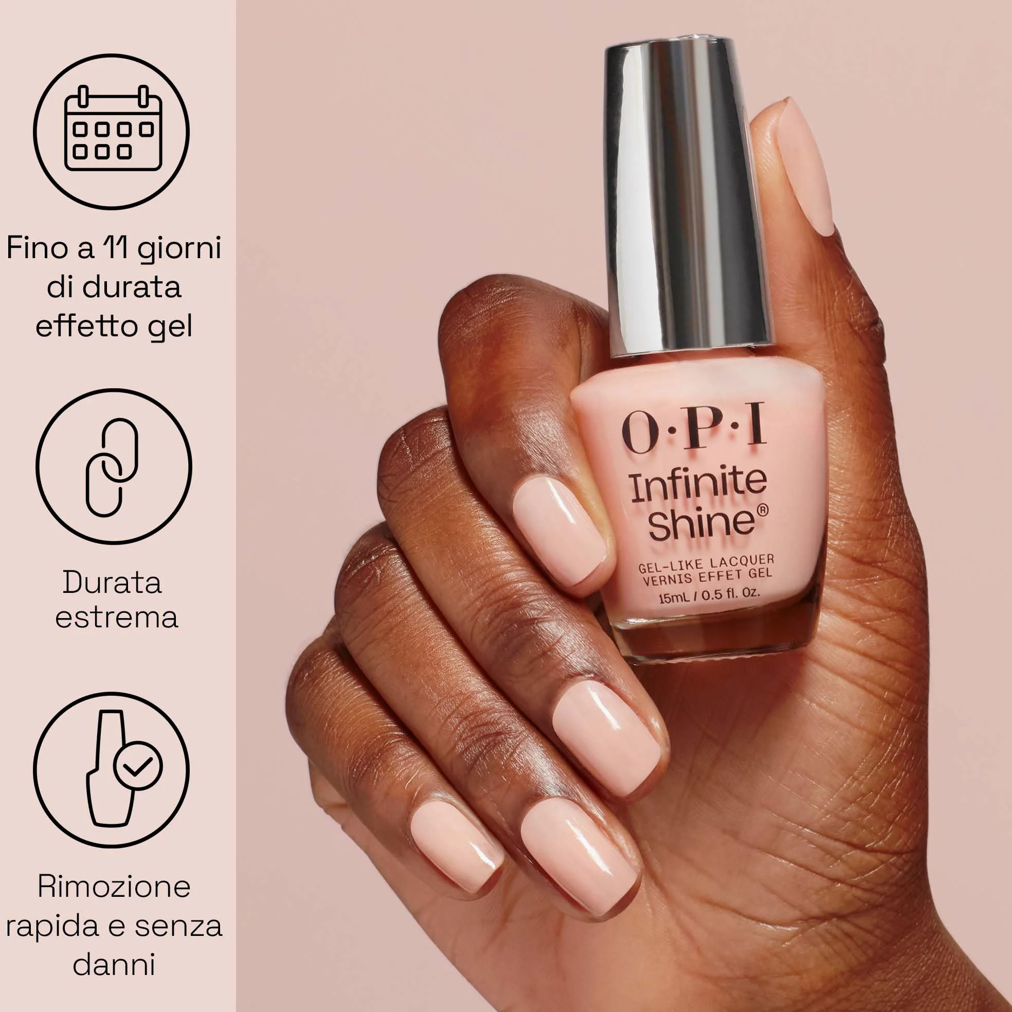 OPI Infinite Shine Malaga Wine | Kit Smalto + Base & Top Coat | Rosso Elegante | Smalto Semipermanente a Lunga Durata | 3x15ml