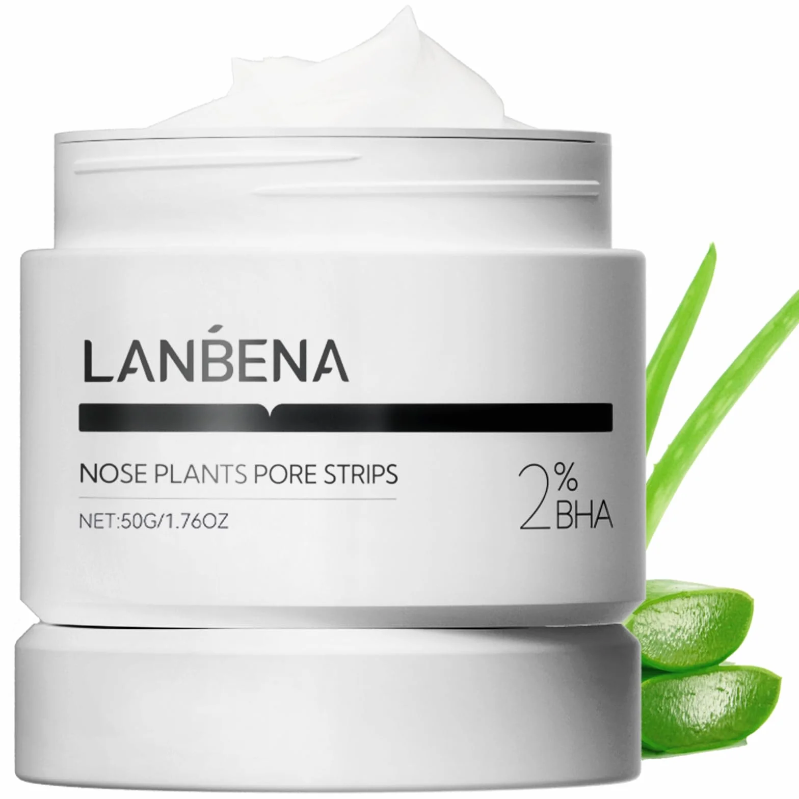 LANBENA punti neri rimozione (50 g), 100 strisce nasali, maschera punti neri, NOTA: La crema diventa gommosa al di sotto dei 25°C, mettere la bottiglia in acqua bollente per ammorbidirla