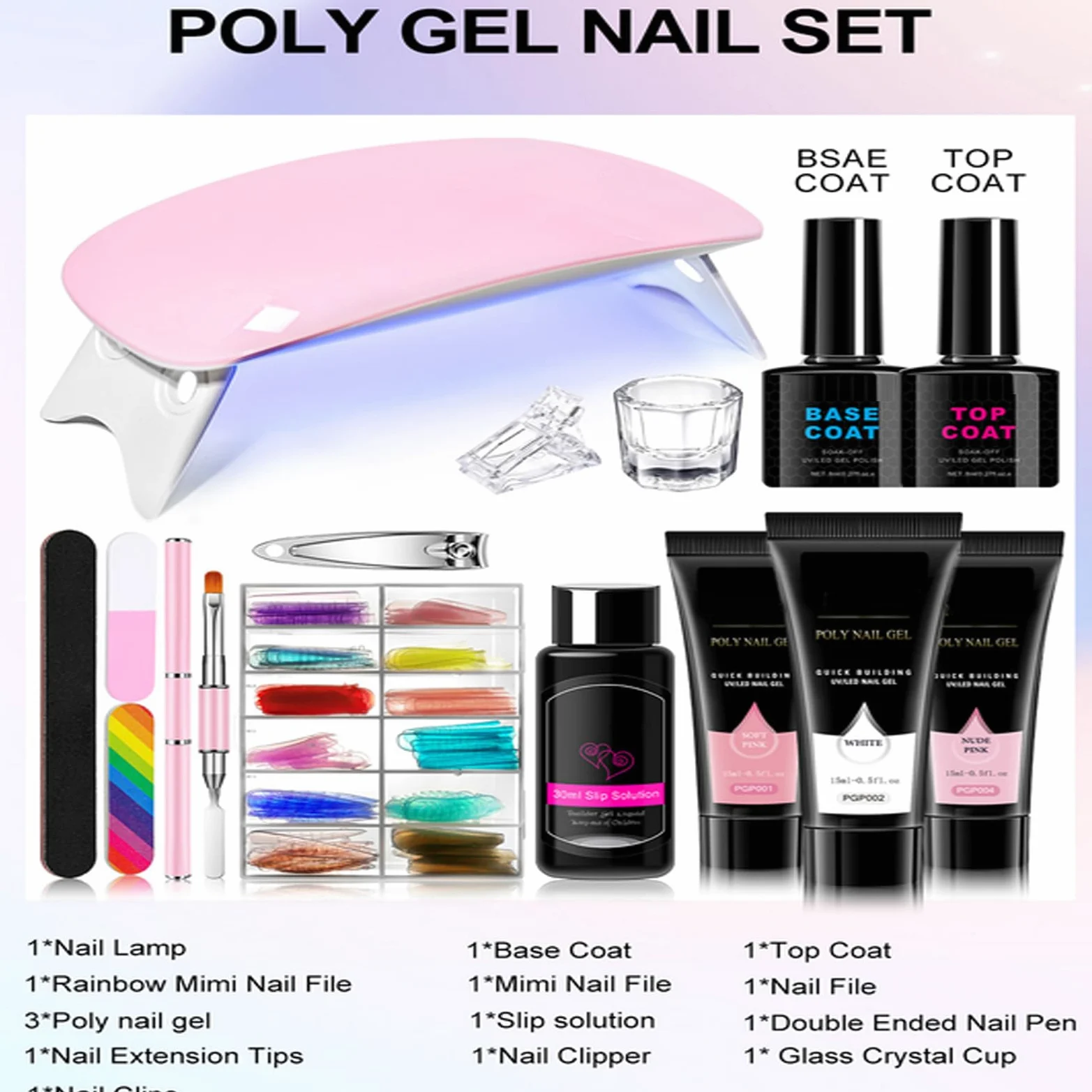 Kit Per Ricostruzione Unghie Strumento Manicure Leggero e Portatile | Smalto per Allungamento Unghie Donna Ideale per Viaggi Casa Ufficio Scuola Fidanzata Moglie