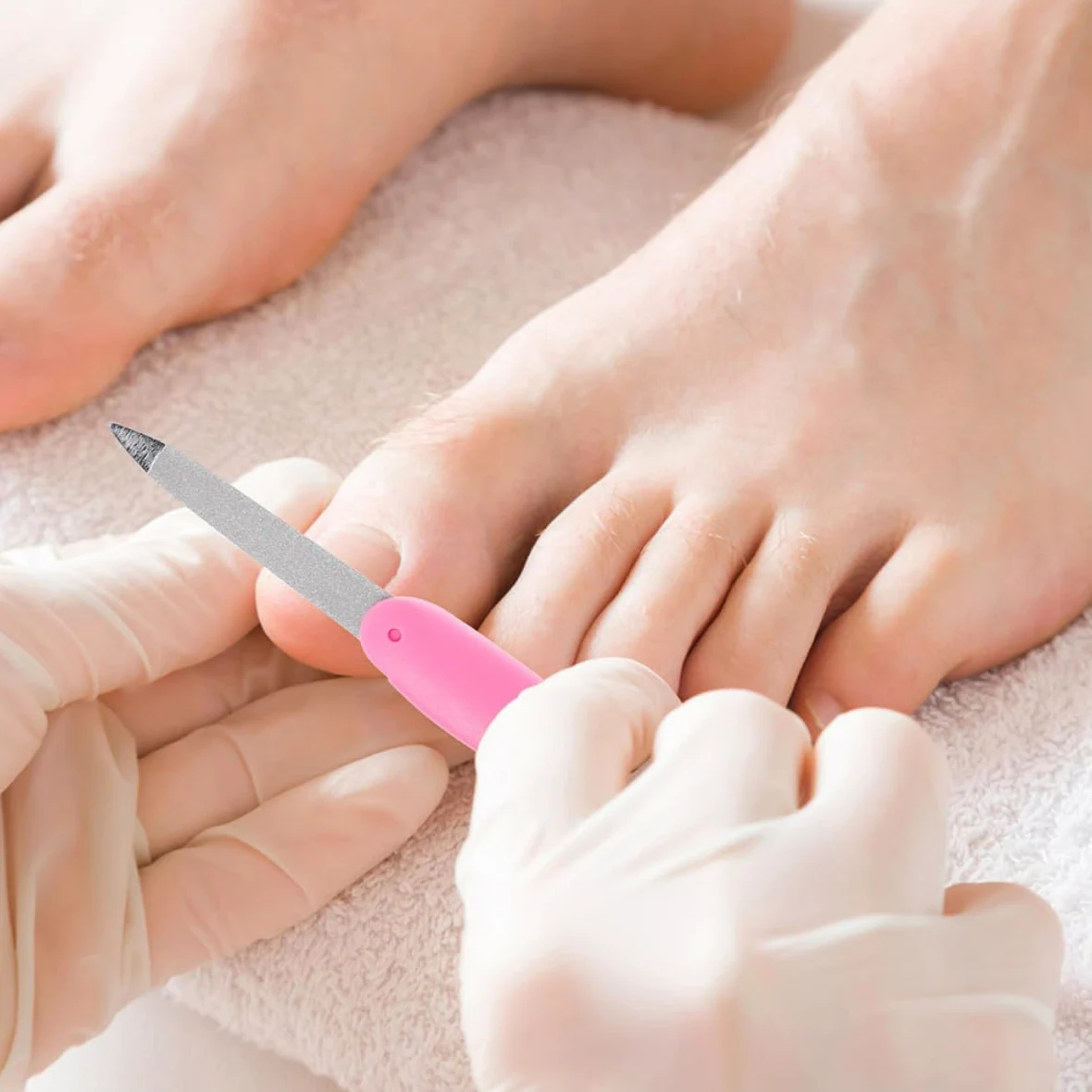 Lima per Unghie Pieghevole Rosa 8 Pezzi, Doppio Lato | Abs e Metallo, Formato Mini Tascabile, Uso Casa e Salone, Texture Delicata per Rifinitura