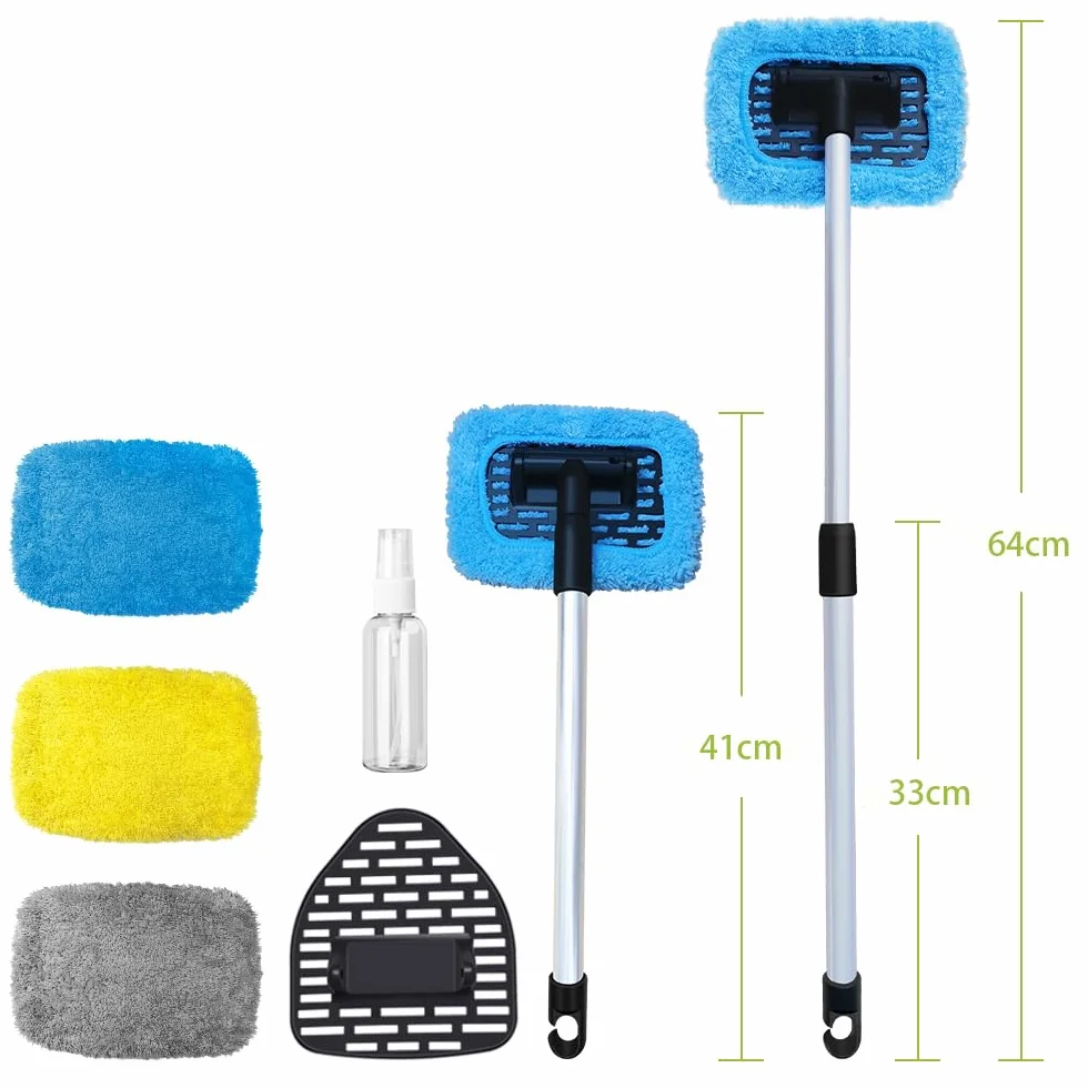 Manelord Pulitore per parabrezza con manico telescopico, set per auto