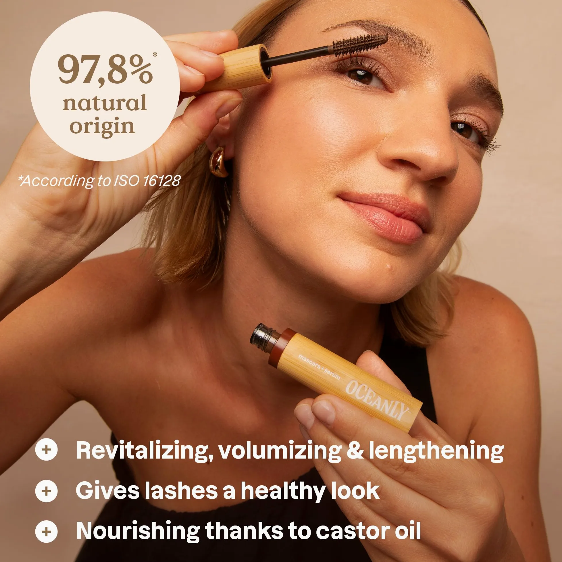 ATTITUDE Oceanly Serum Infused Mascara, EWG Verified, Eye Ciglia Siero, Lunghezza + Volume, Vegano Bellezza e Trucco, Marrone, 7 g