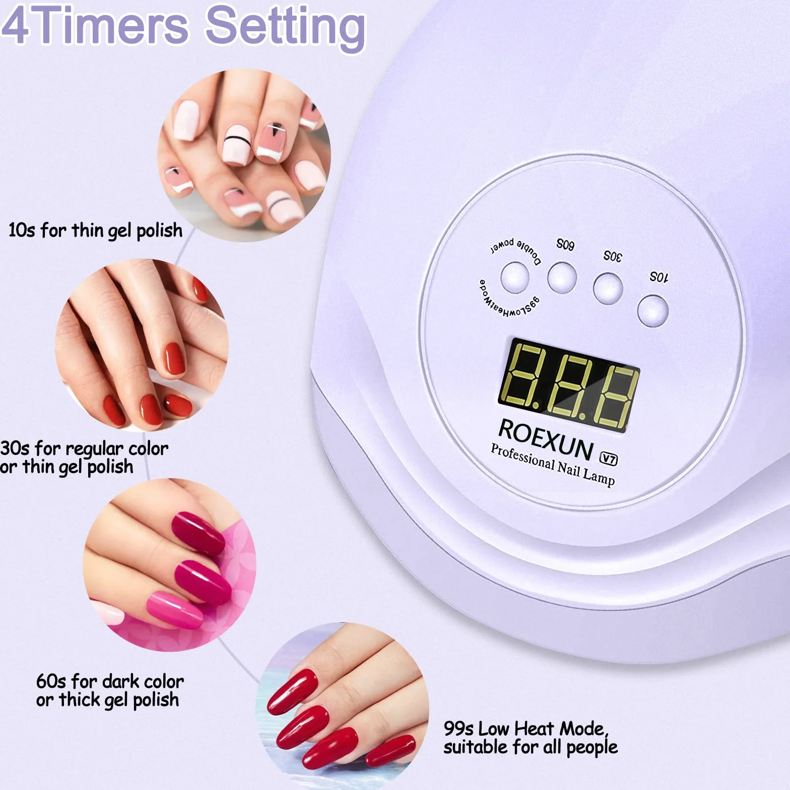 Lampada Unghie LED UV 168W 4 Impostazioni Timer Asciugatrice Gel Sensore Automatico