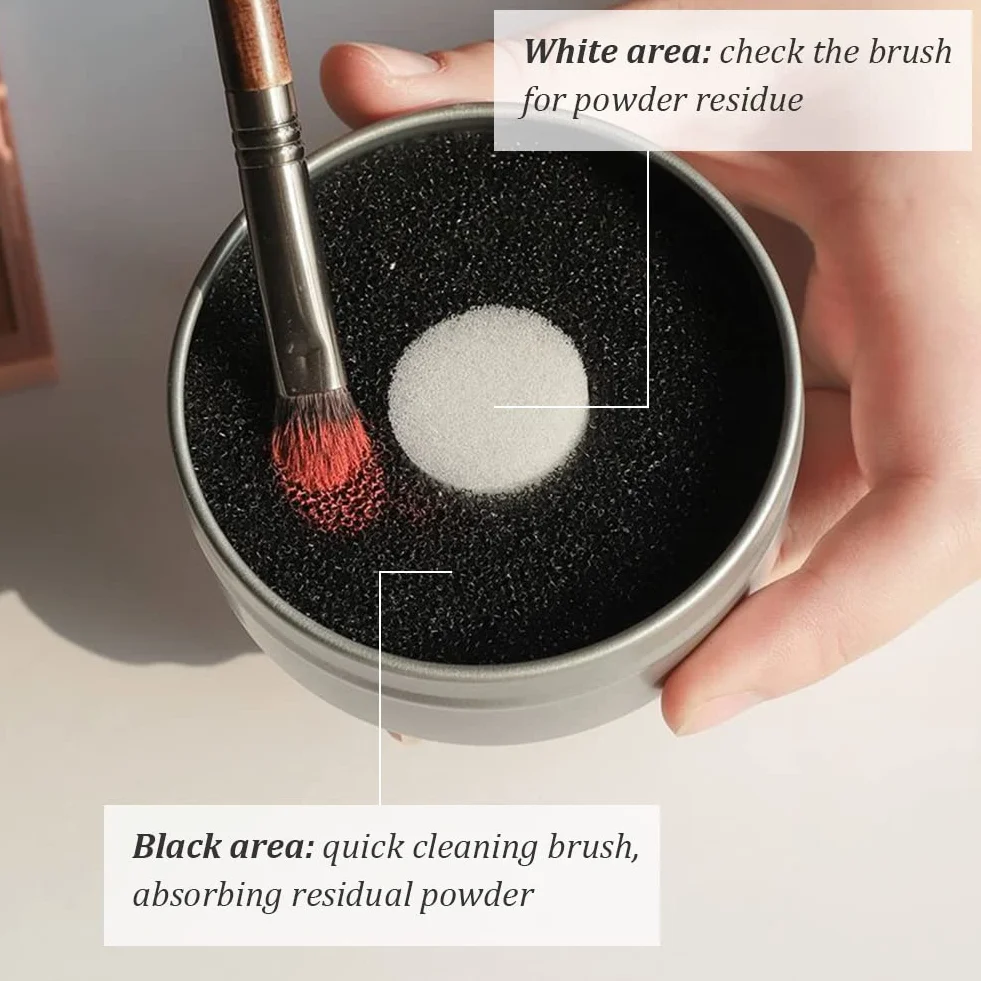 Scatola per la Pulizia di Pennelli per Spugne,Detergente per Pennelli per Trucco,Spugna Cosmetica di Pulizia Della Spazzola + Scatola Asciutta di Pulizia Della Spazzola di Separazione Umida,2 Pezzi