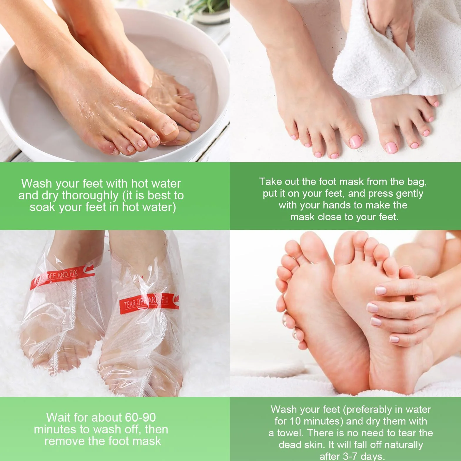 2 Paia Maschera Piedi Esfoliante, Maschera Piedi Idratante, Maschera Esfoliante Piedi, Rimozione di Calli e Pelle Morta Piedi, Scrub Piedi per Piedi Lisci e Morbidi (Aloe Vera)