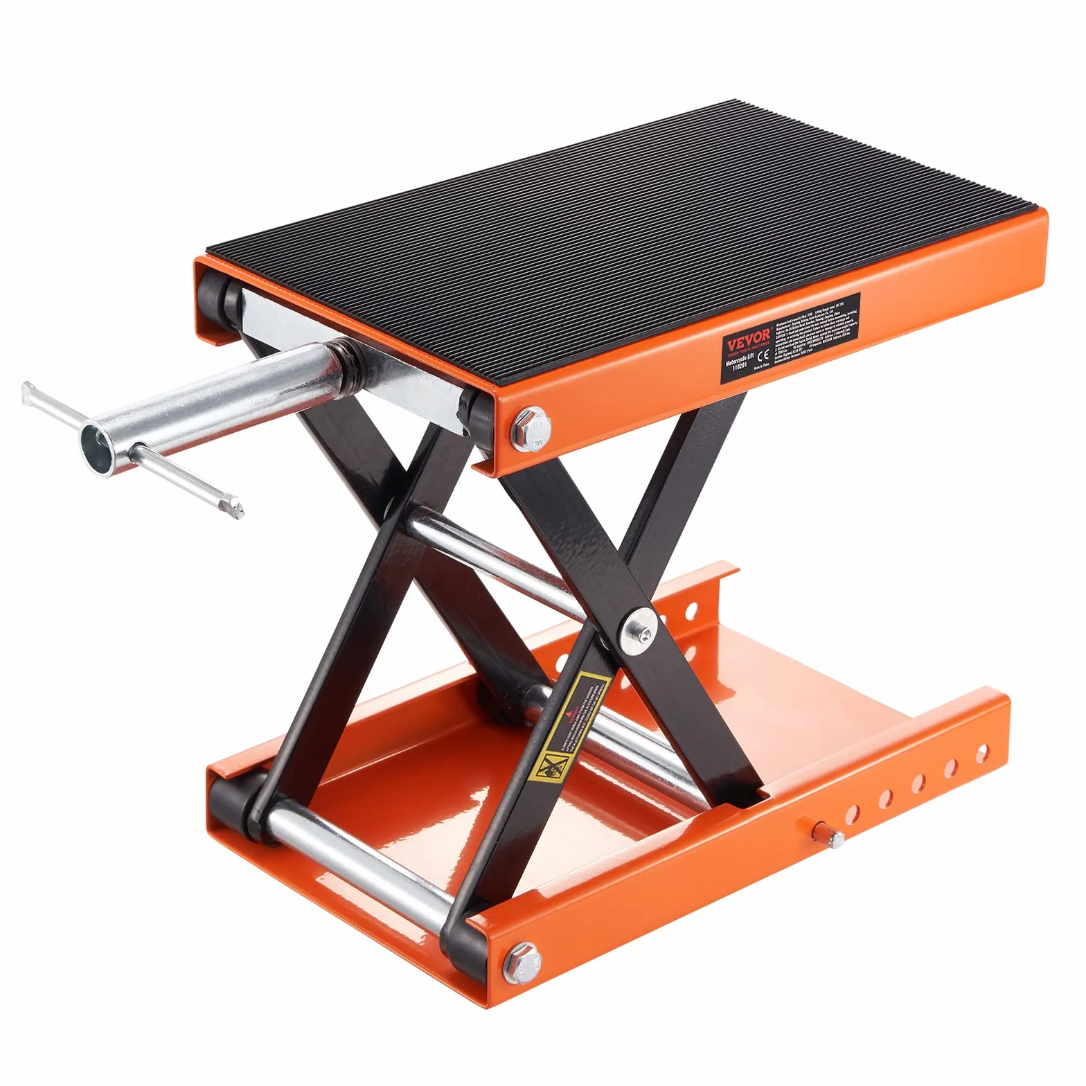 VEVOR Sollevatore Idraulico Moto da Officina 500kg Altezza Regolabile 9,5-35cm Piattaforma 36,5x22,2cm