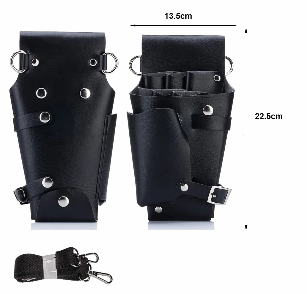 Borsa per Parrucchieri in Pelle Borsa per Forbici da Parrucchiere Borsa Parrucchiere Nero Borsa per Attrezzi Professionale da Parrucchieri