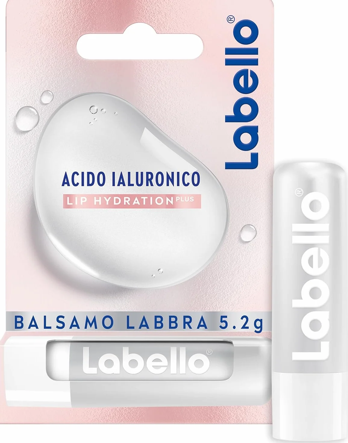Labello Acido Ialuronico Lip Hydratation Plus Rosé 5.2g Burrocacao labbra ultra-leggero Balsamo labbra idratazione 24 ore