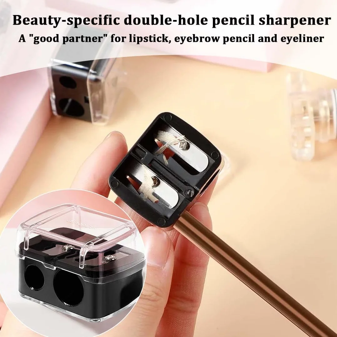 Temperino Universale per Trucco 2 Pezzi, Temperamatite Cosmetico per Matite Sopracciglia Labbra Eyeliner