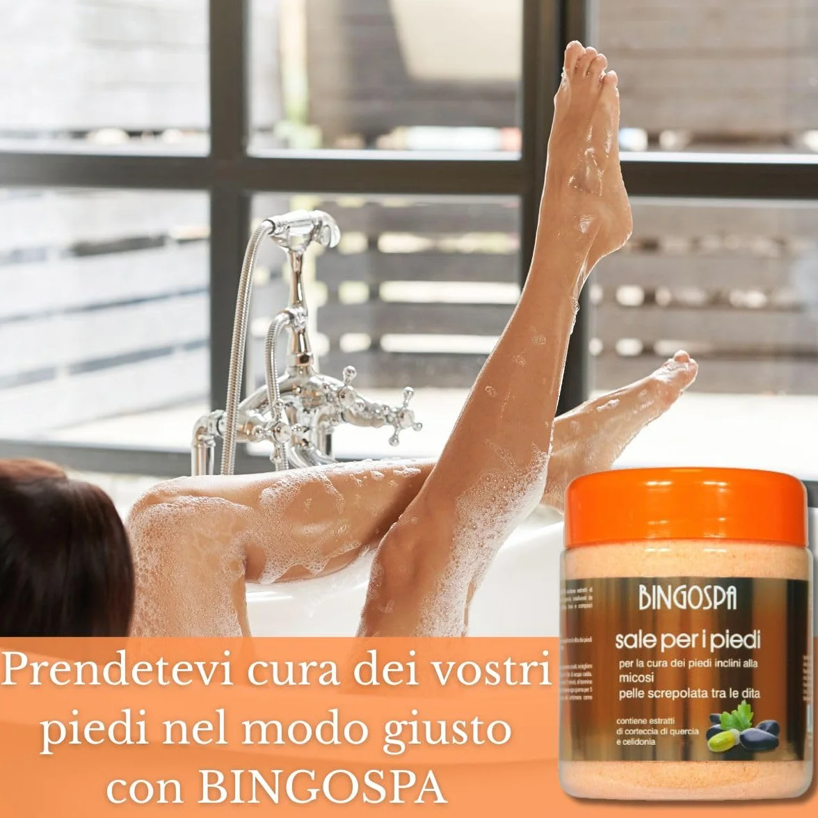 Sale per i piedi per la cura dei piedi inclini alla micosi e pelle screpolata tra le dita 550g BINGOSPA