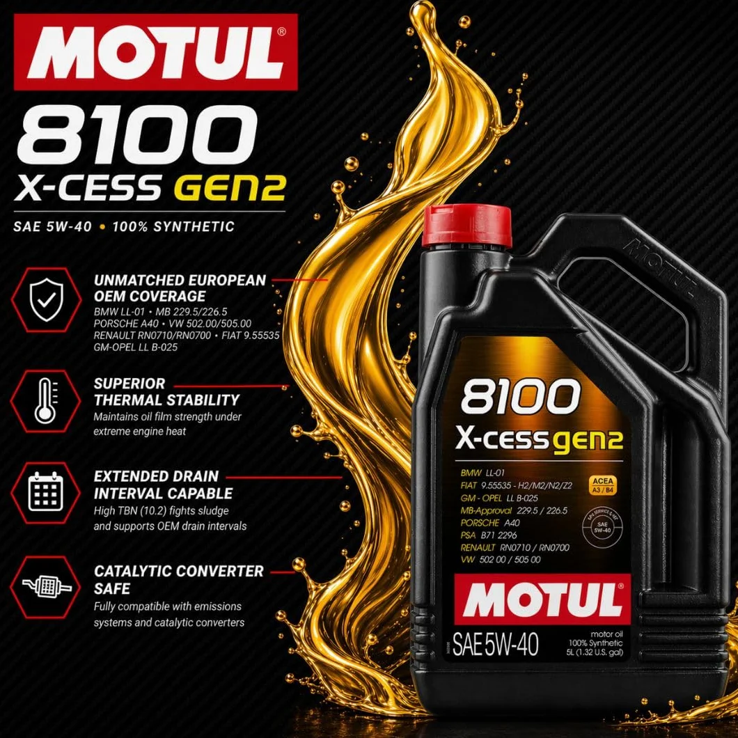 Motul 8100 X-Cess Gen2 5W40 5L Olio Motore