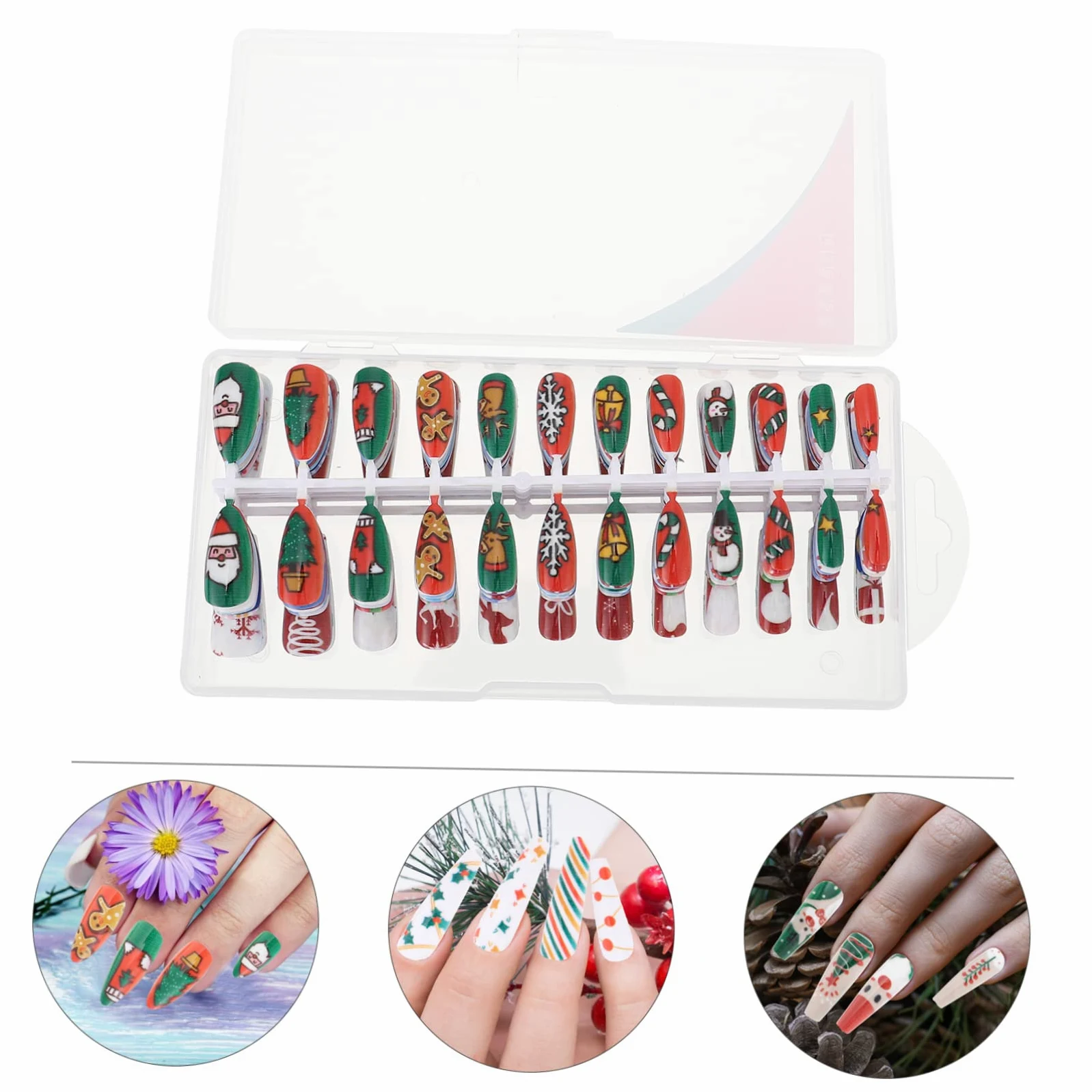 ABOOFAN 864 Pezzi Adesivi Per Unghie Natalizi Forma Per Unghie in Plastica Punta Delle Fai Da Te Punta Di Estensione Dell'unghia Bara Unghia Manicure Abbigliamento Donna Addominali