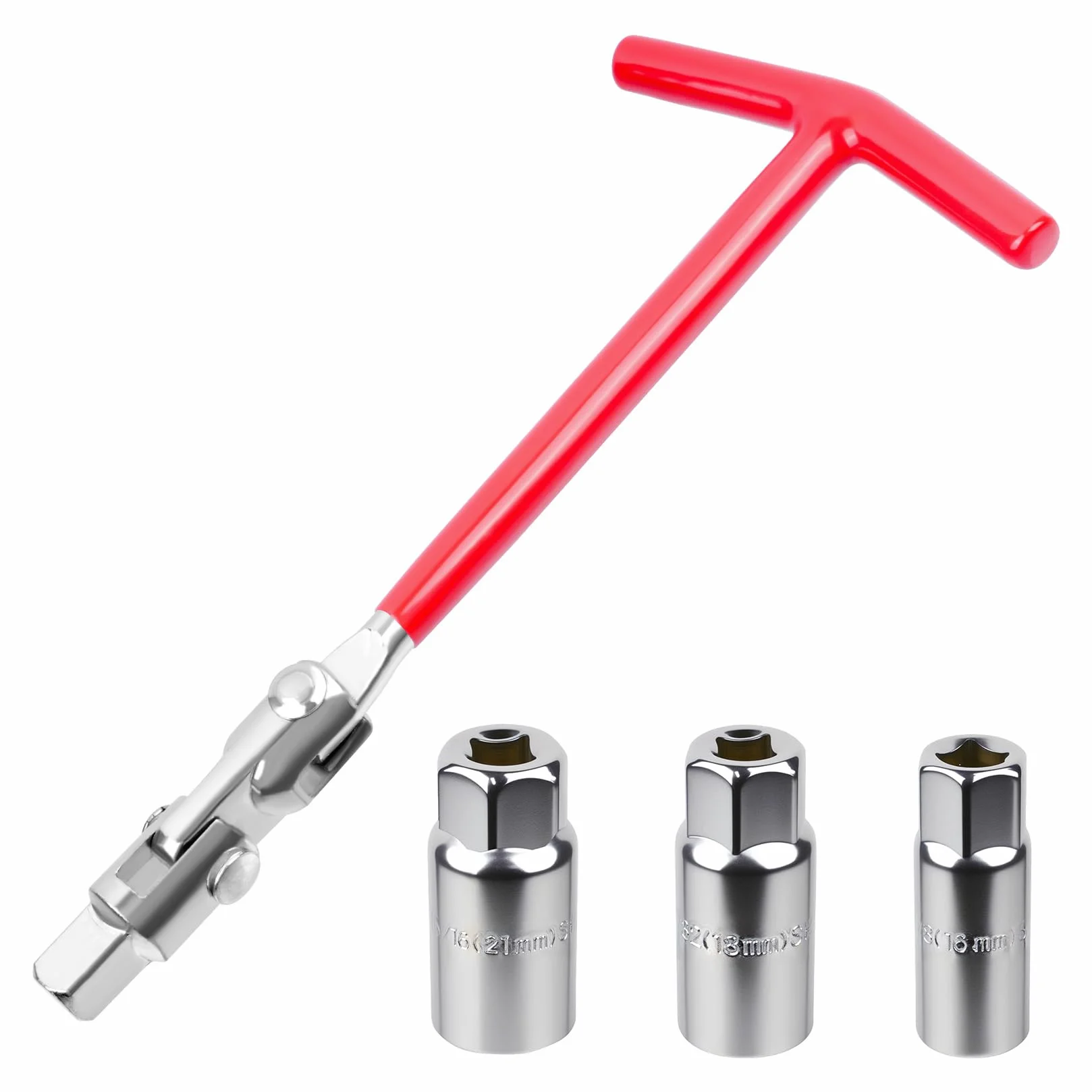 Set Chiavi Candela 16mm 18mm 21mm con Impugnatura a T per Auto e Moto