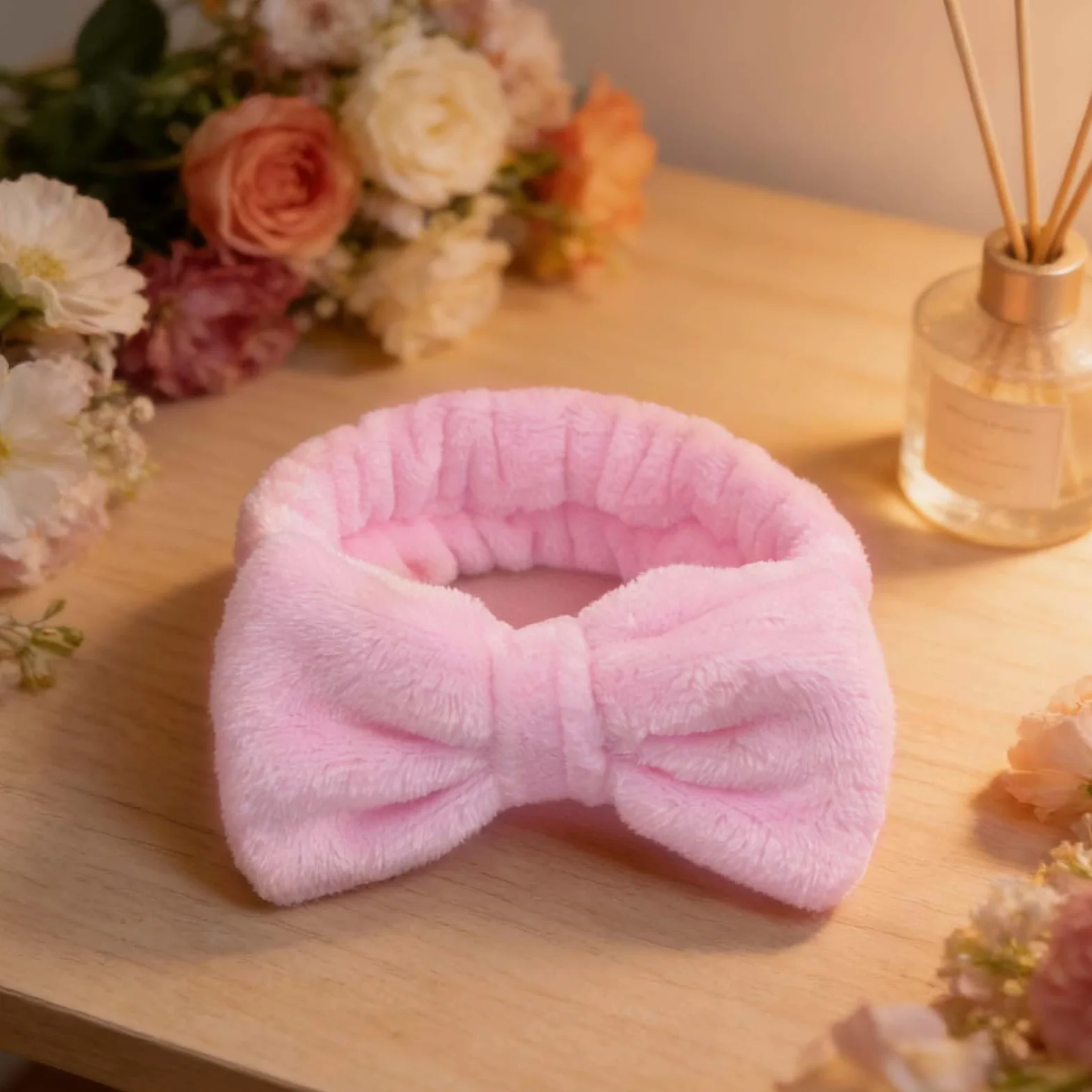 Cerchietti per capelli da spa, fasce per il trucco da donna, fascia per il viso in morbido pile corallo per trucco, fasce per capelli con fiocco per lavare il viso, doccia, cura della pelle