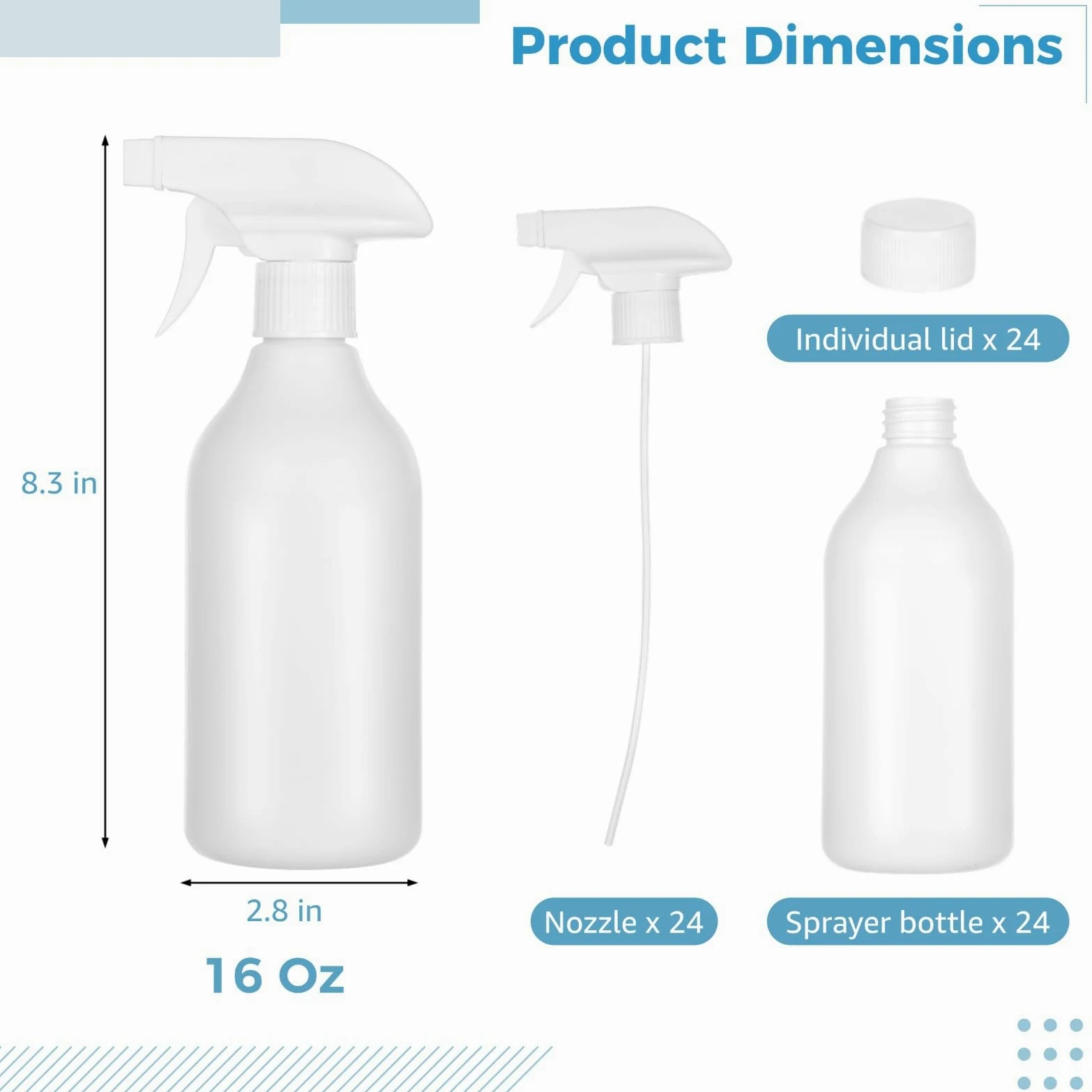Homaisson 24 flaconi spray vuoti, in plastica, multiuso, riutilizzabili e leggeri, ideali per piante e pulizia
