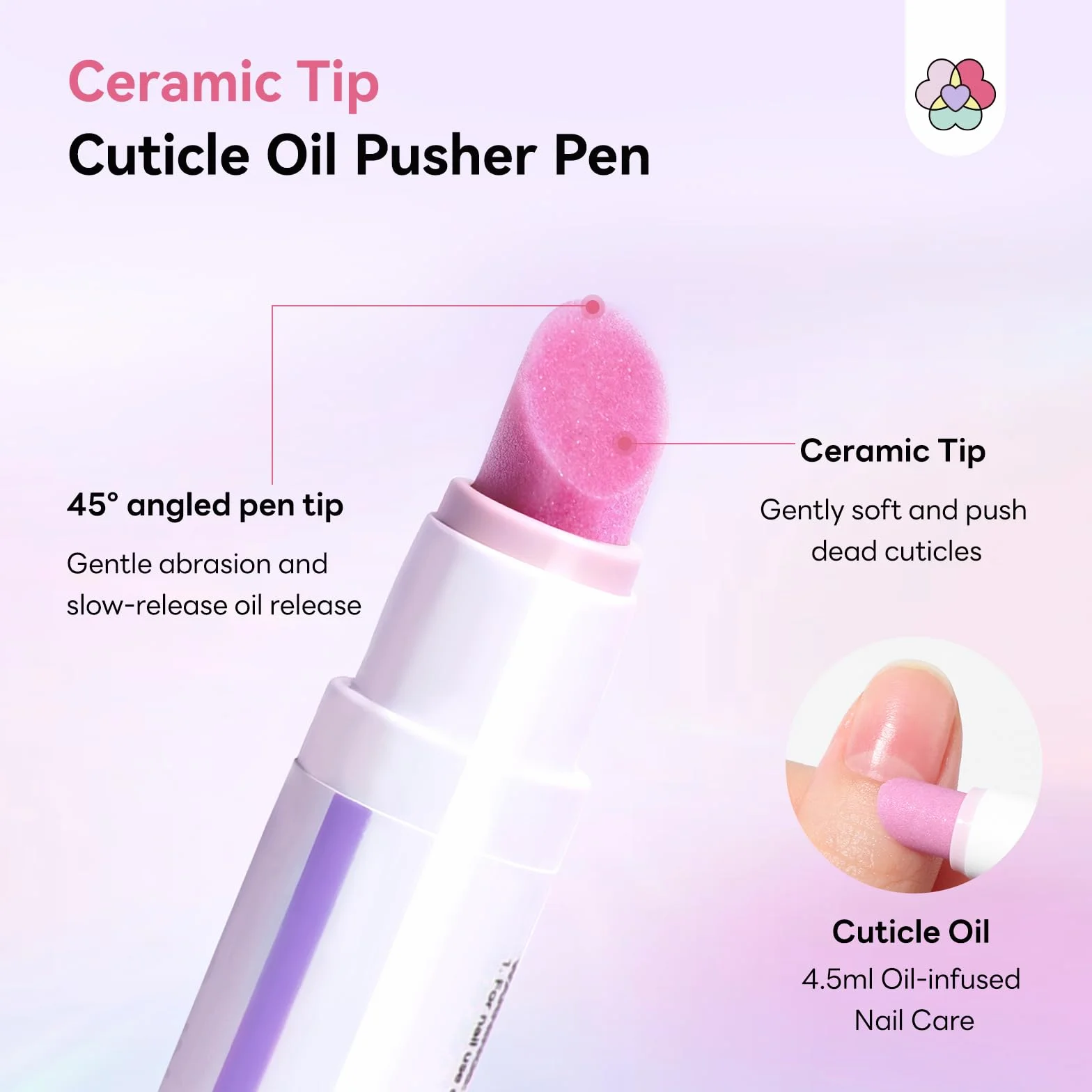 SAVILAND 2 in 1 Penna per Cuticole, 2 pezzi Cuticle Scrub Penna per Rimuovi Cuticole e Olio per Cuticole con Punta Ceramica per Pellicine, Unghie Screpolate e Secche