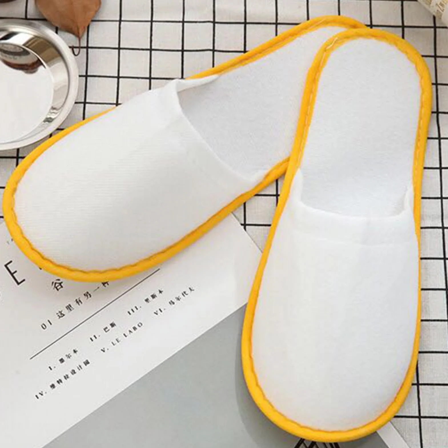 10 Pairs Pantofole Dell' Pantofole Per Casa Pantofole Usa E Getta Pantofole Hotel Set Pantofole Per Gli Ospiti Ciabatte Per Gli Per Hotel, Spa, Casa, Viaggi, Unisex, Lavabili, Misura 36-40