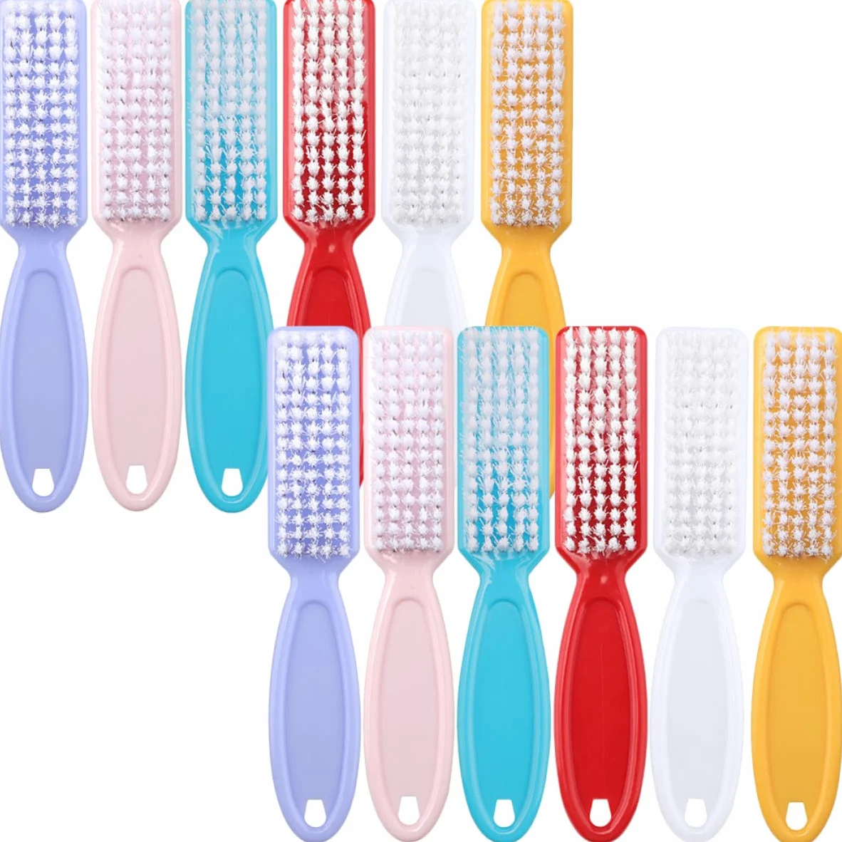 Spazzola per Unghie in Plastica 24 Pezzi, Set Pulisci-spazzole Multifunzionale Facile da Conservare e Delicata sulla Pelle, per Manicure e Viaggi Colore Casuale
