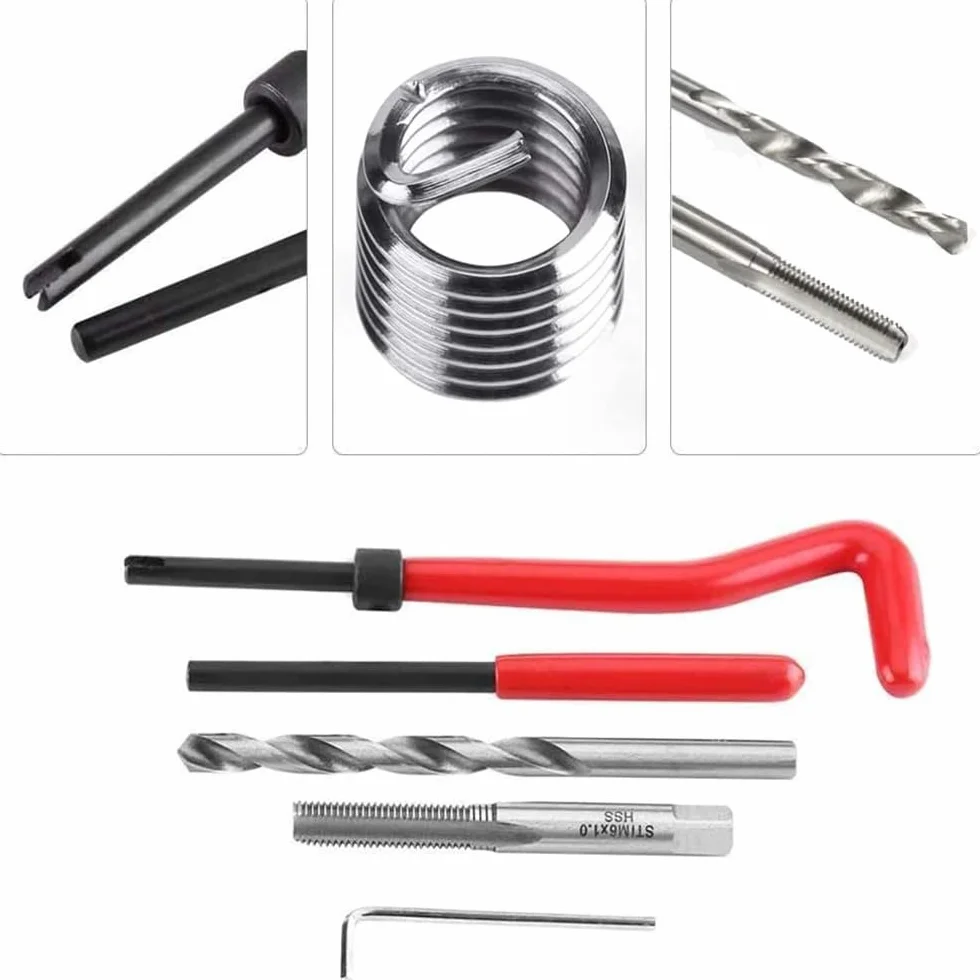 Helicoil Kit riparazione filettature M5X0,8mm 30 pezzi inserti metrici trapano manuale