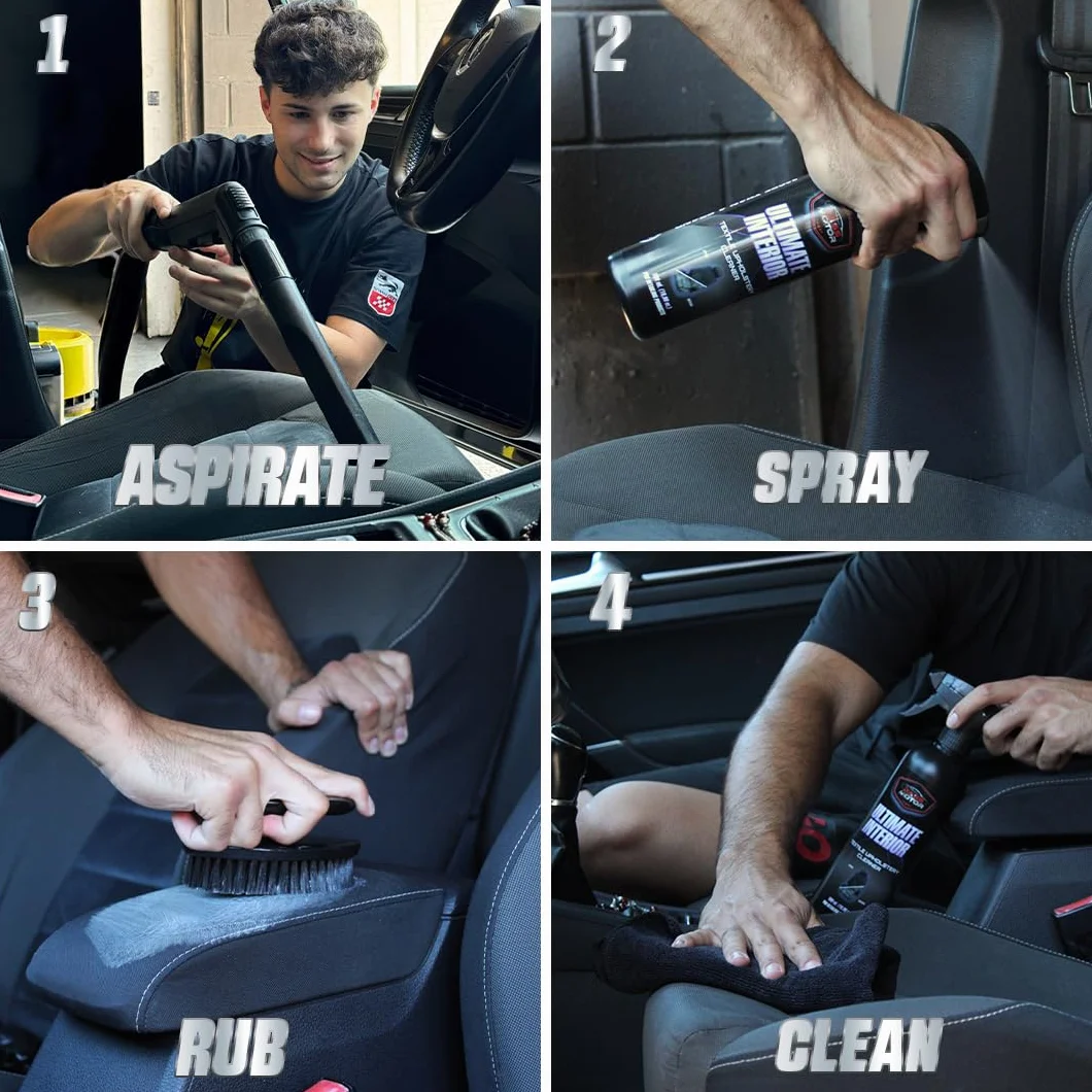 BassMotor Pulitore per Tessuti Auto 500ml con Spazzola