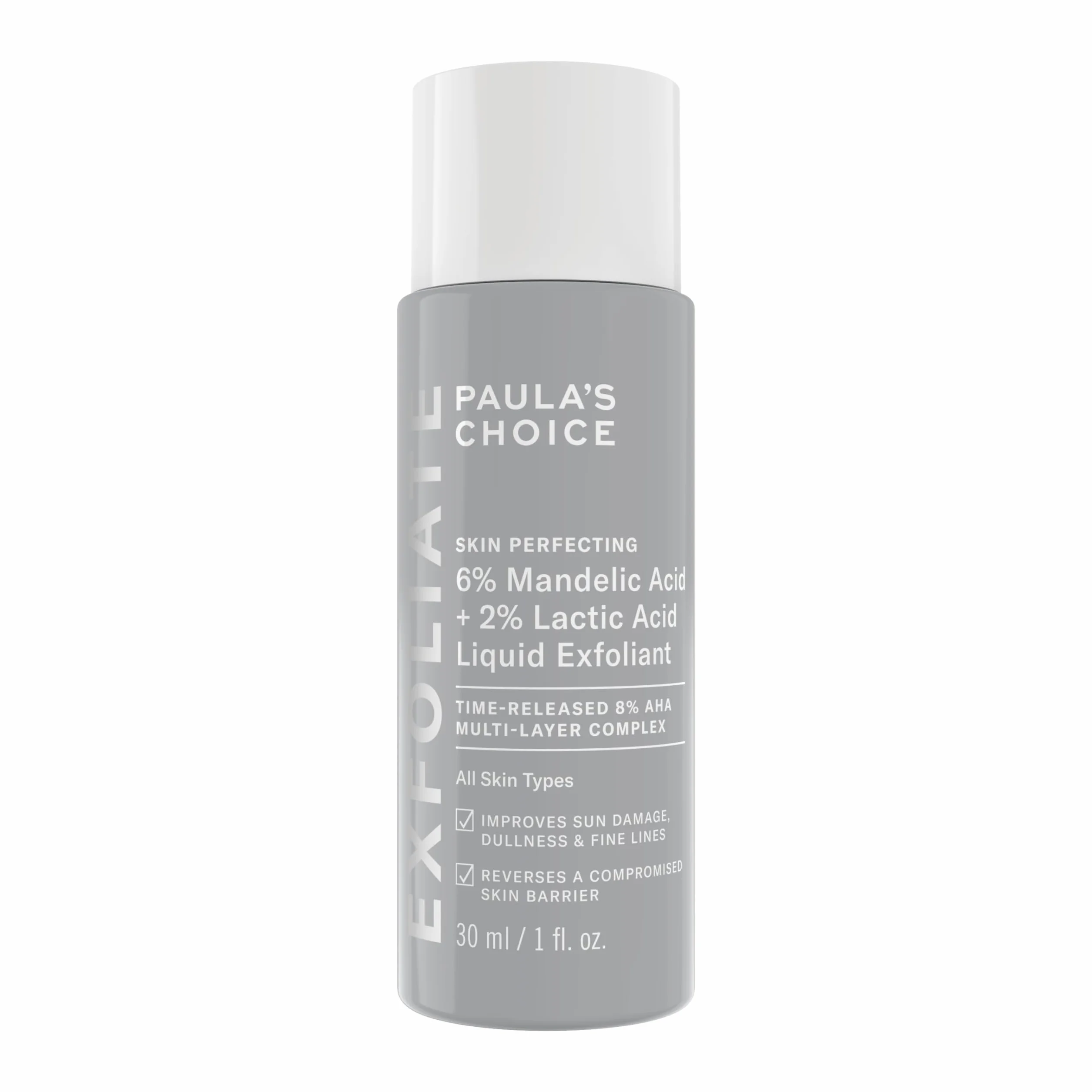 PAULA'S CHOICE SKIN PERFECTING 6% Acido Mandelico + 2% Acido Lattico AHA - Esfoliante Riduce Le Linee Sottili e le Rughe - Tutti i Tipi di Pelle - 30 ml