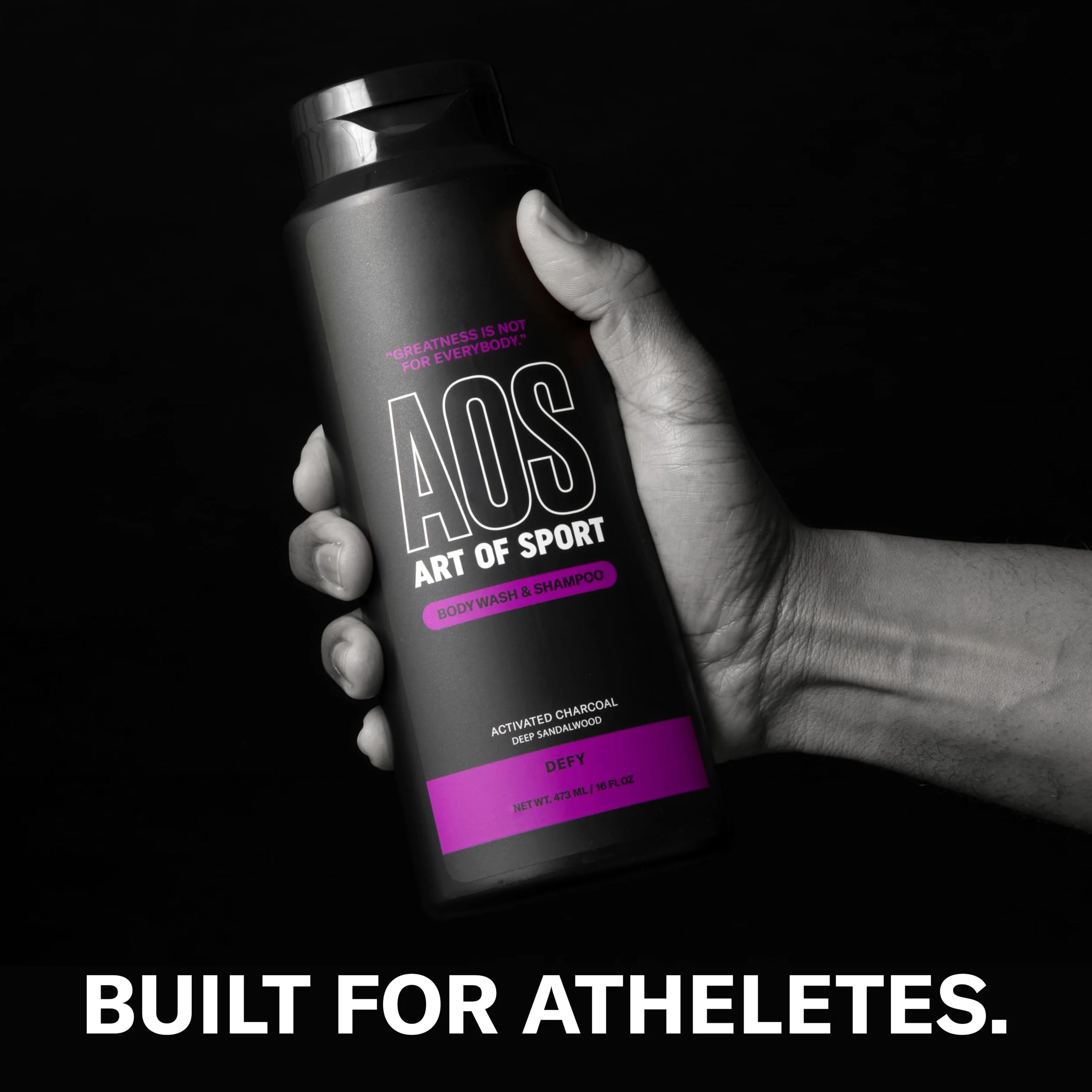 Art of Sport Gel doccia e shampoo 2 in 1 da uomo con carbone attivo, fragranza di sandalo, progettato per atleti, senza profumo, 473 ml (confezione da 2)