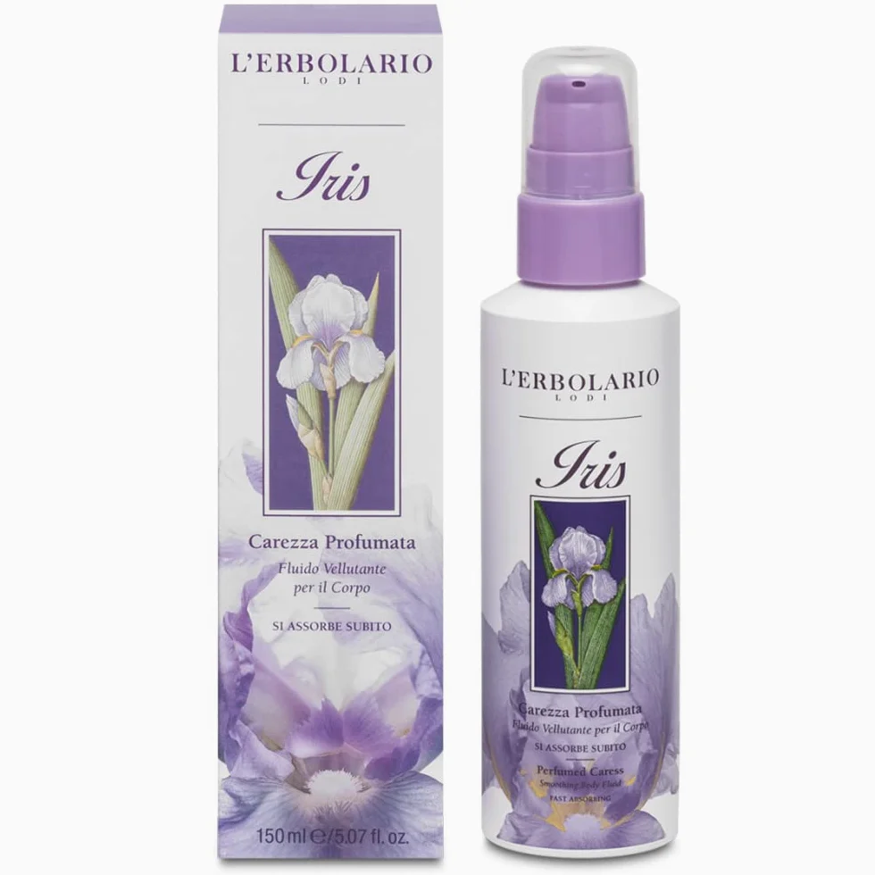 2x L'Erbolario - IRIS Carezza Profumata - 150 ml - Emulsione Fluida Vellutante per il Corpo - Pacchetto da 2 confezione da 150 ml l'una + in OMAGGIO 2 Tisane Funzionali Viropa
