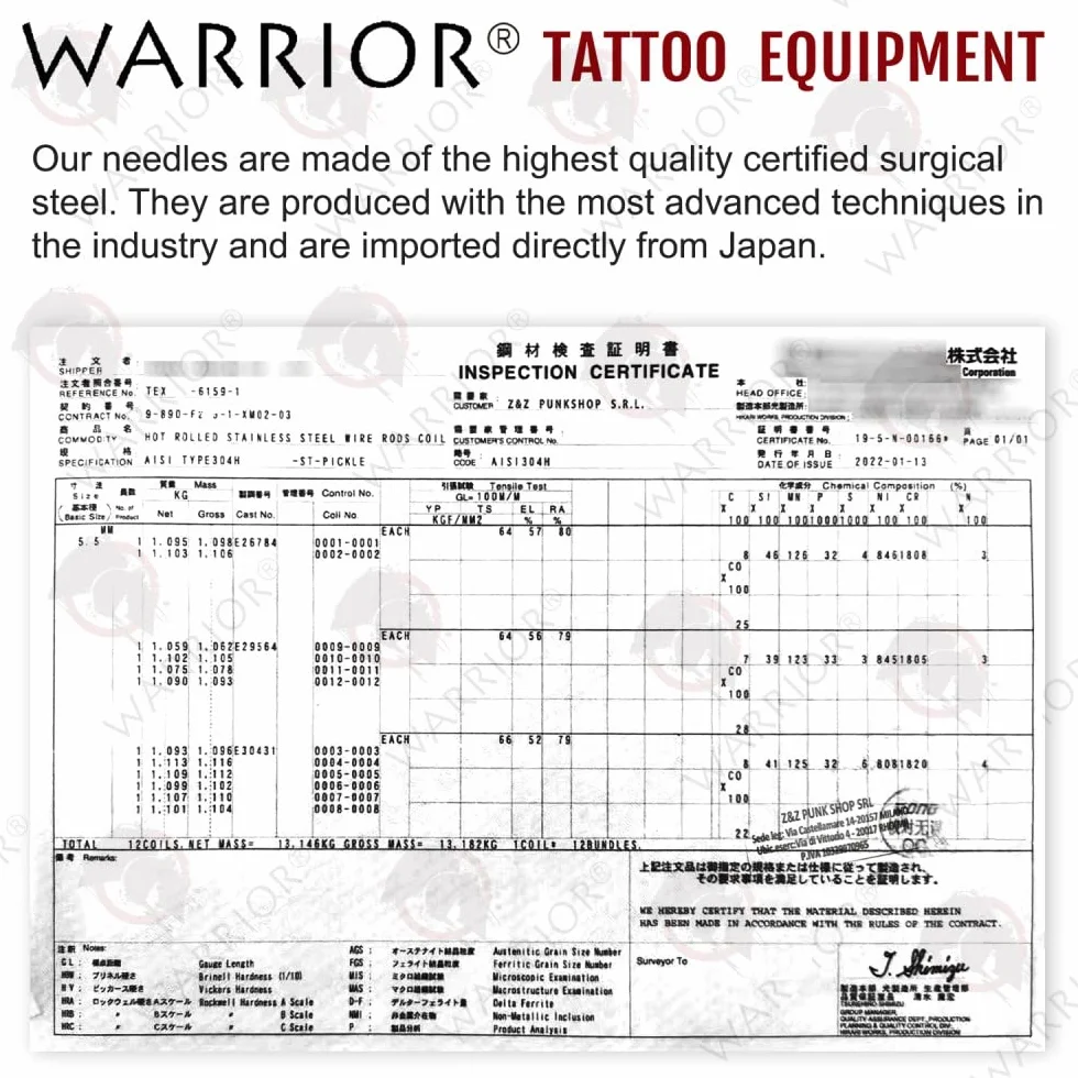 WARRIOR Red Cartucce Aghi per Tatuaggi Professionale Sterilizzate con Eo Gas Tattoo Needle Cartridge Round Liner 20 pezzi in Acciaio Chirurgico Usa e Getta Trucco Permanente Sopracciglio (RED-0803RL)