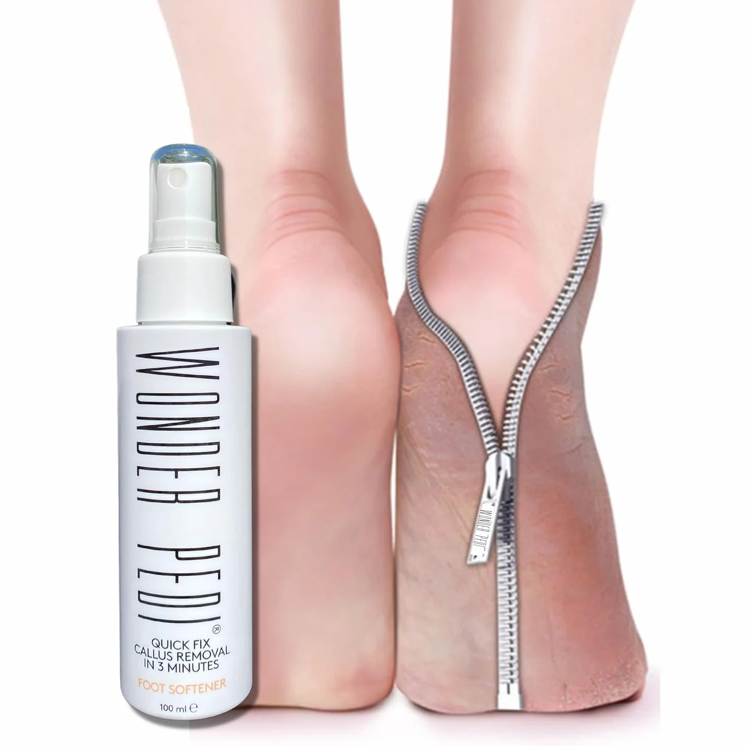 Spray esfoliante istantaneo per rimuovere i calli, rimuove la pelle morta e talloni screpolati, trattamento pedicure per la casa, funziona con qualsiasi lima o scrubber per piedi. Wonder Pedi