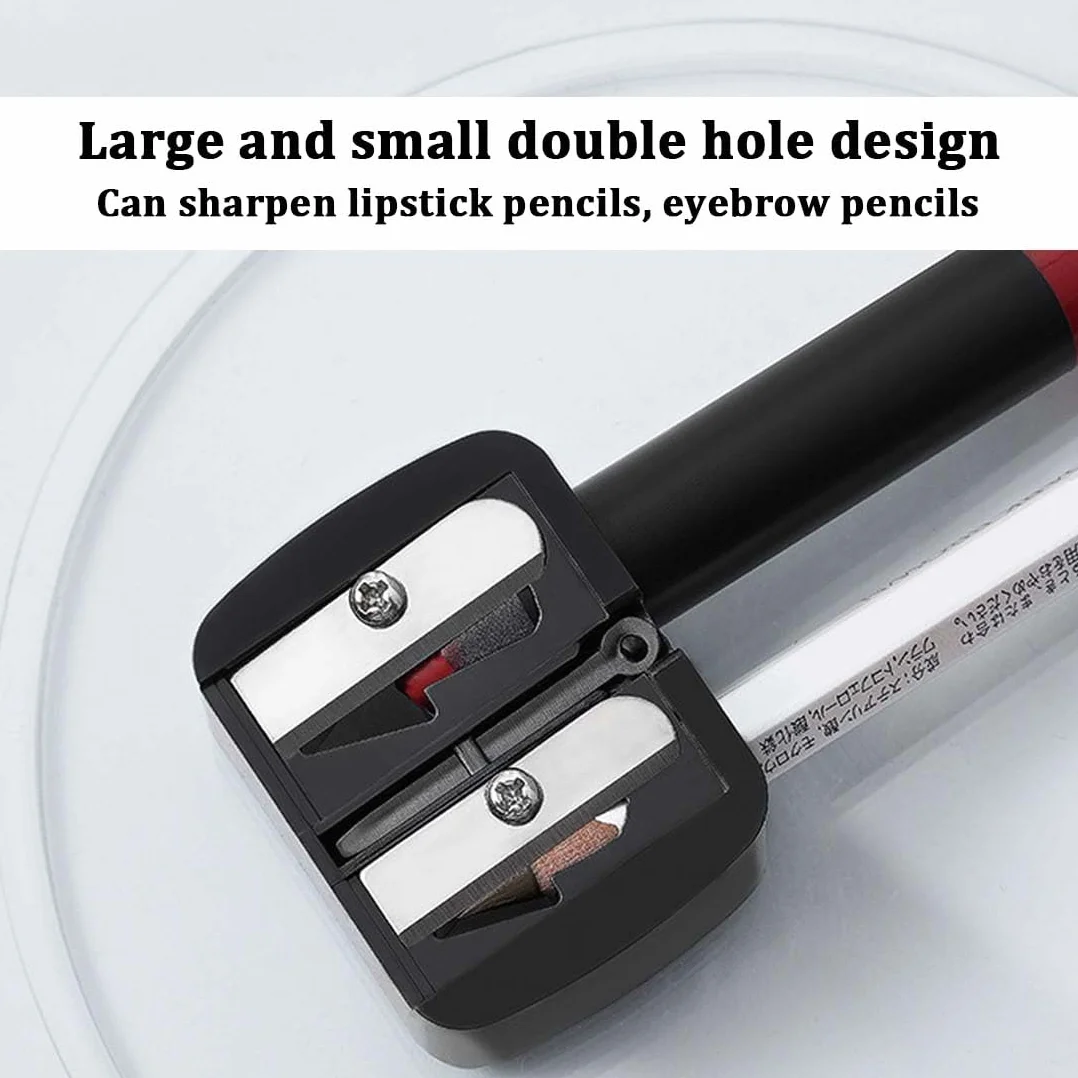 Temperino Universale per Trucco 2 Pezzi, Temperamatite Cosmetico per Matite Sopracciglia Labbra Eyeliner