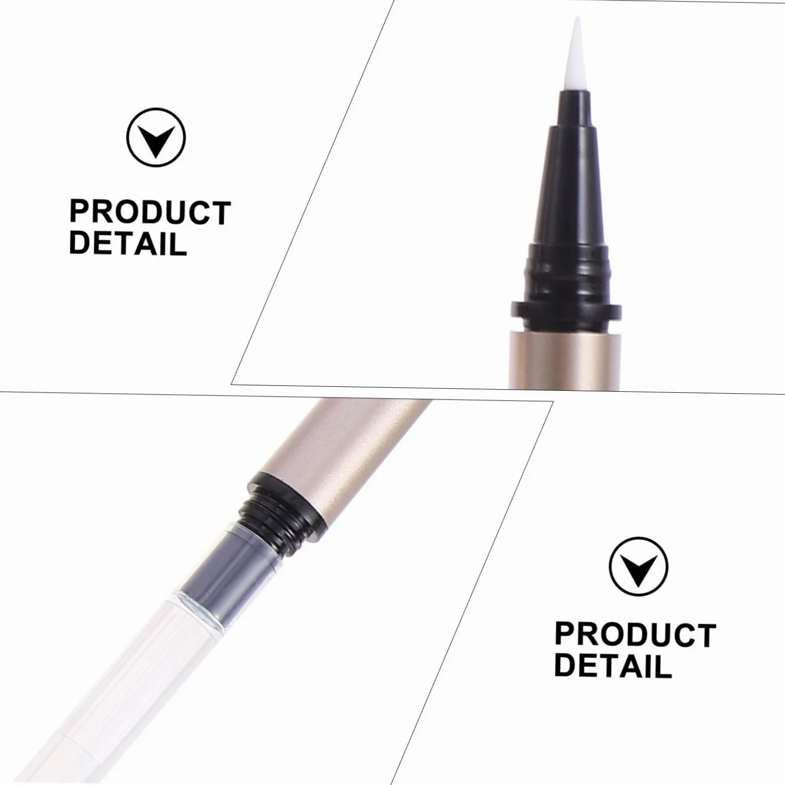 Tubetti Eyeliner Vuoti Ricaricabili in Plastica 5 Pezzi 1ml Colore Oro per Conservare Eyeliner o Olio Unghie per Negozi e Saloni Cosmetici