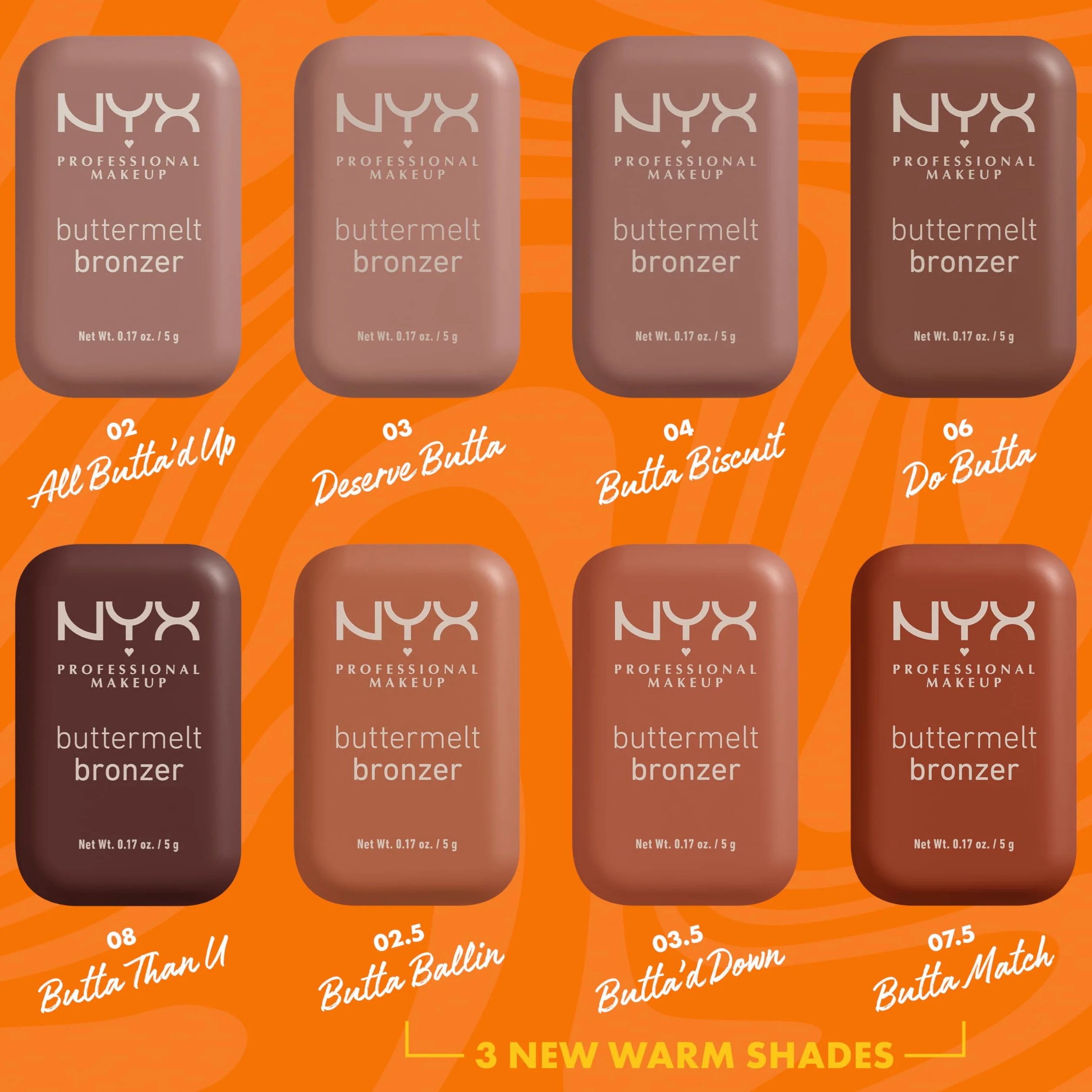 NYX Professional Makeup Bronzer, Per un Look Abbronzato e Luminoso, Tenuta fino a 12h, Resiste alle Sbavature, No Transfer, Buttermelt, Tonalità: Butta Me Up, 5 g