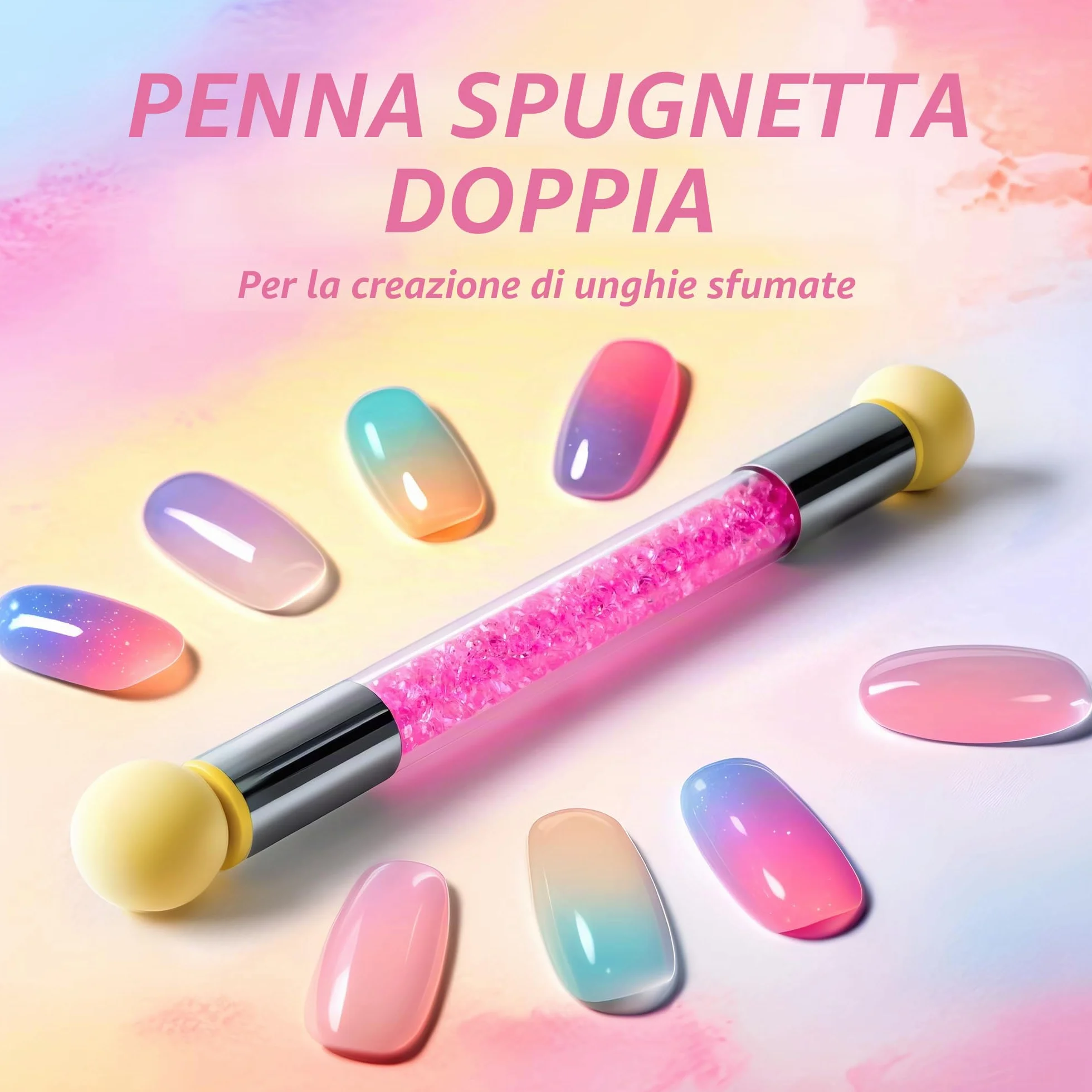 Nail Art Dotting Pen 8 pz doppia estremità con spazzola spugna per manicure french e gel UV