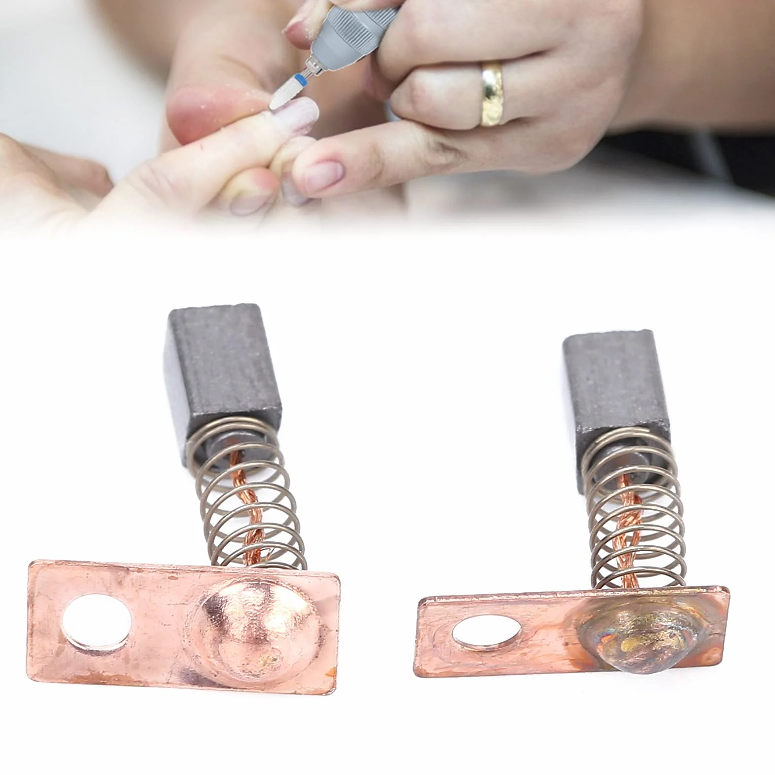 Spazzola in carbone per manipolo per trapano per unghie, accessorio per manipolo per trapano per unghie Testa per trapano per unghie per la casa per il negozio di manicure